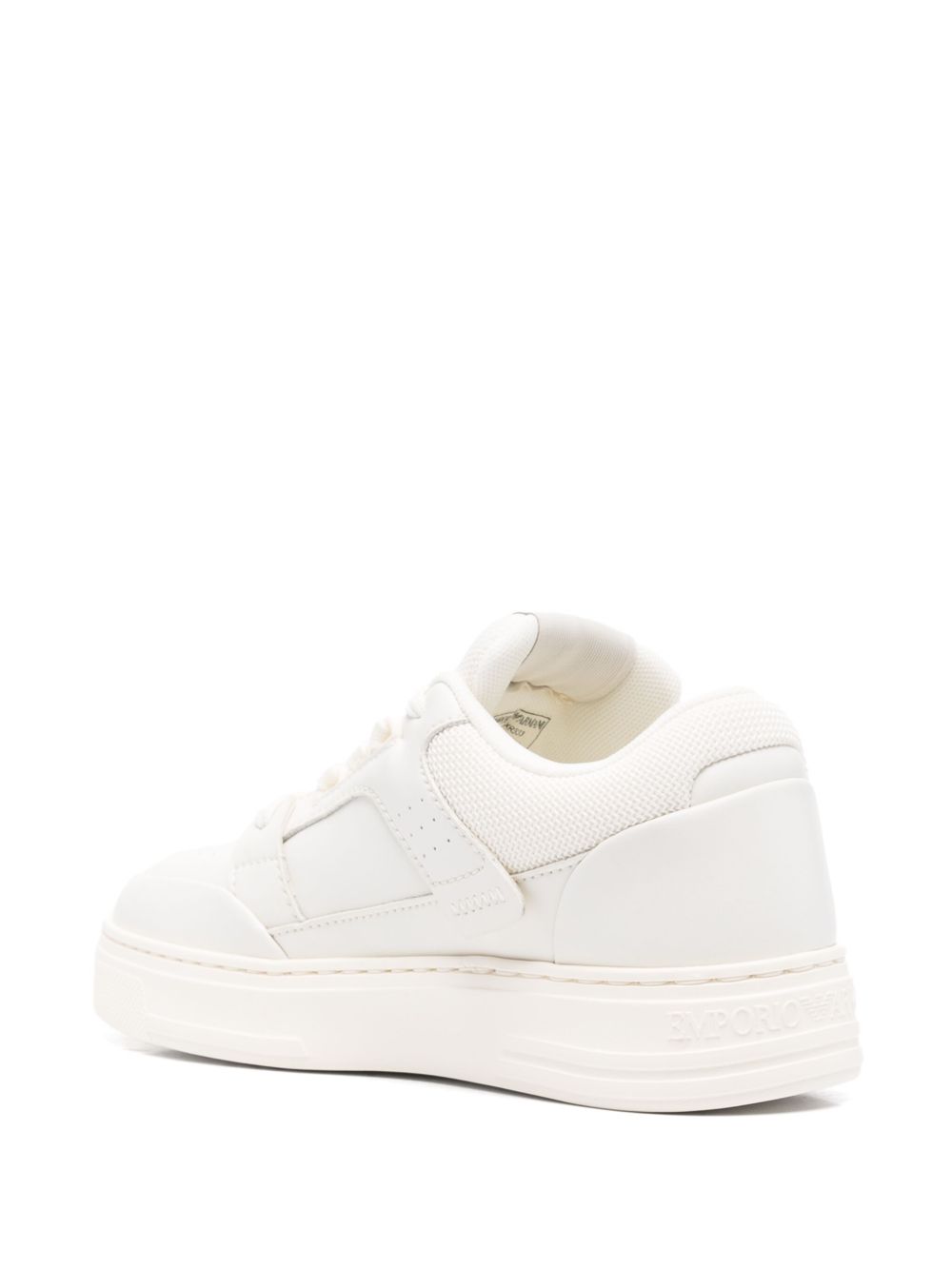 Armani Leather Emporio Exclusive and Mesh Sneakers with Contrasting Details Glam Steals