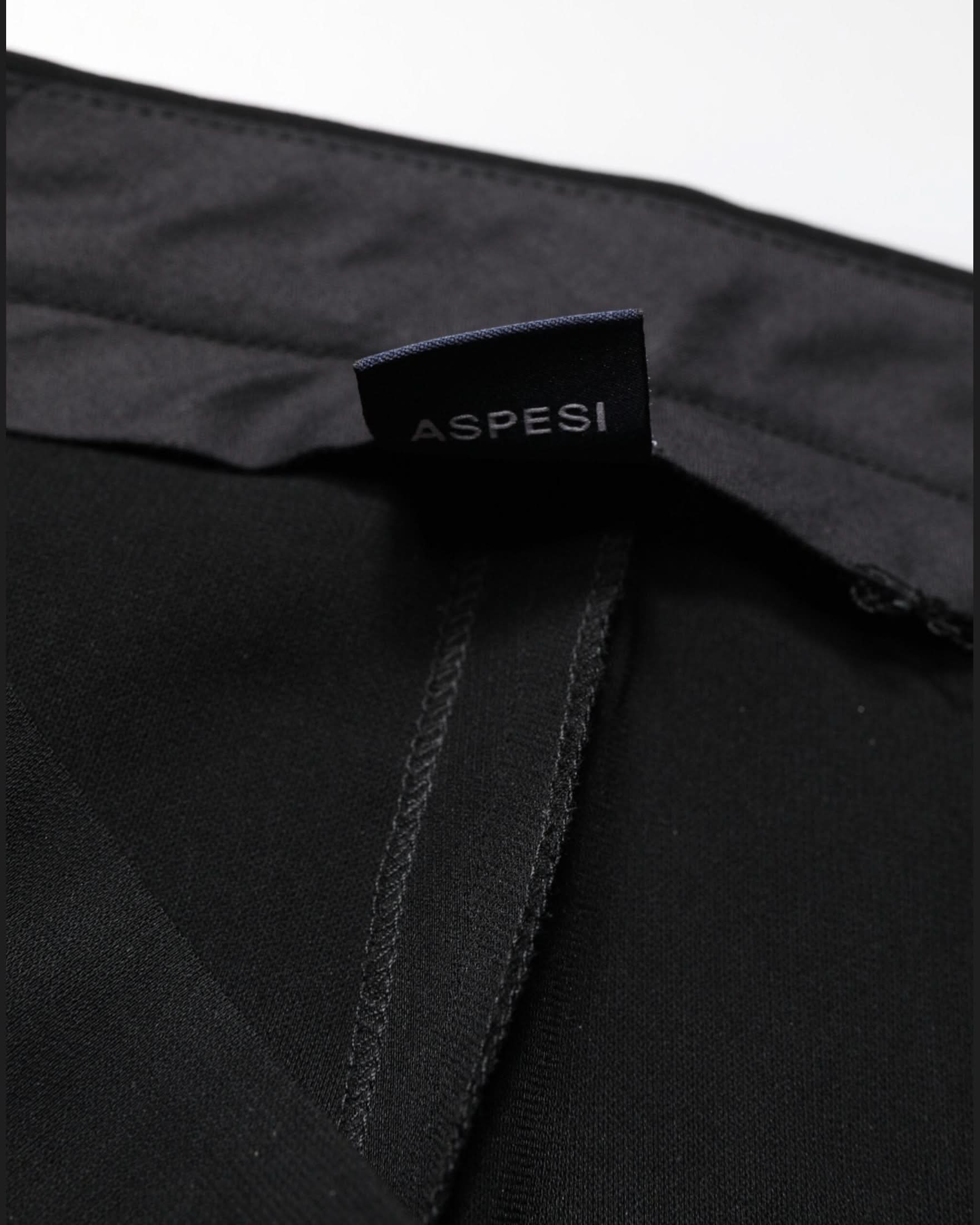 Aspesi Black High Waist Zip Straight Chino Trouser Pant