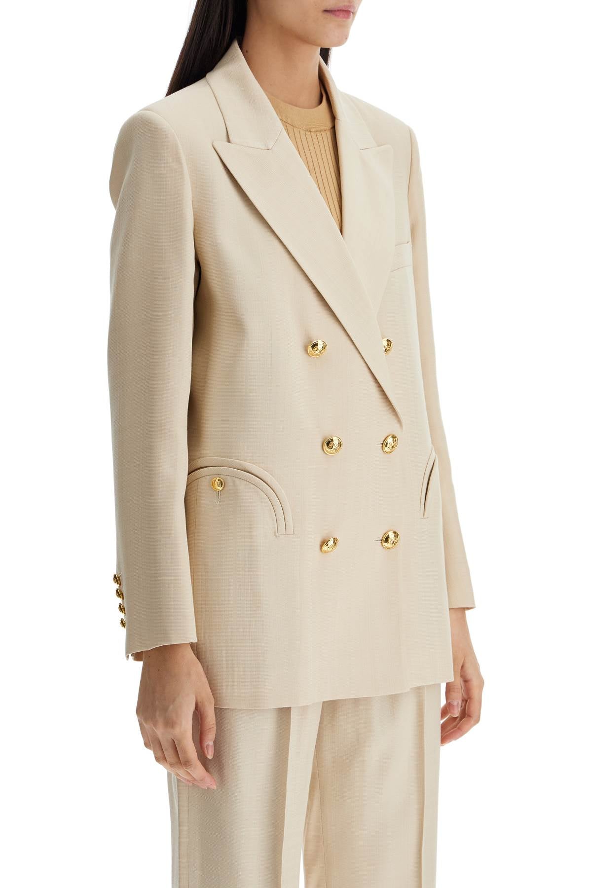 Blaze Milano Doublebreasted Viscose Ivory Blazer