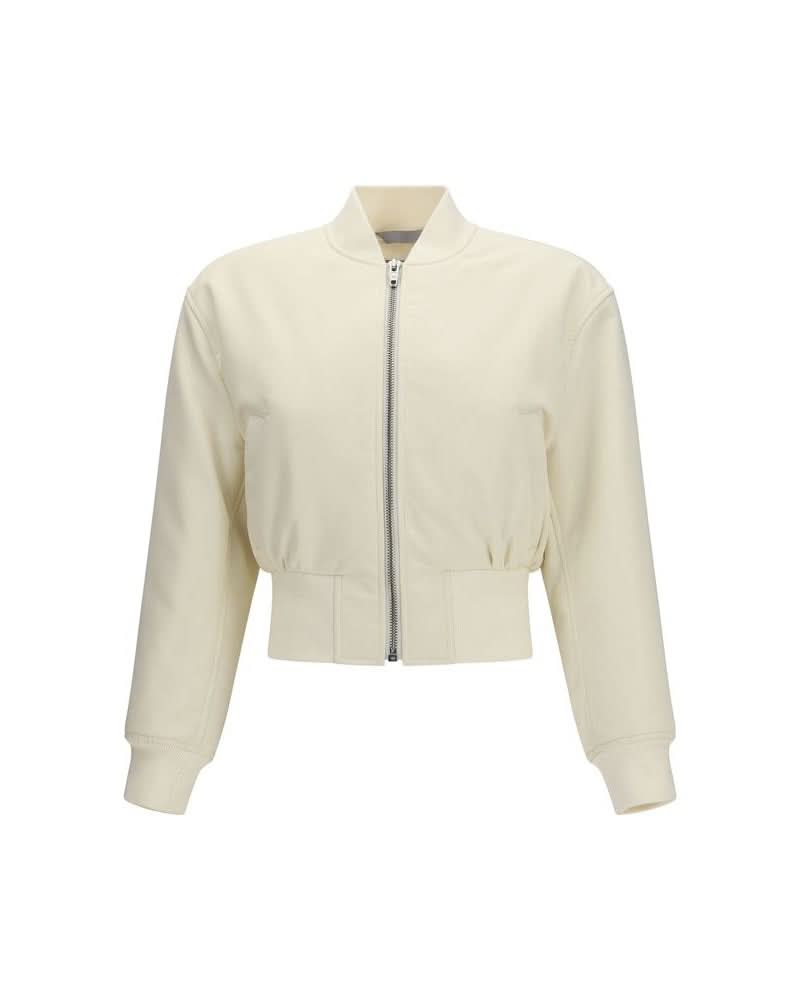 Balenciaga Beige Polyester Bomber Jacket Glam Steals