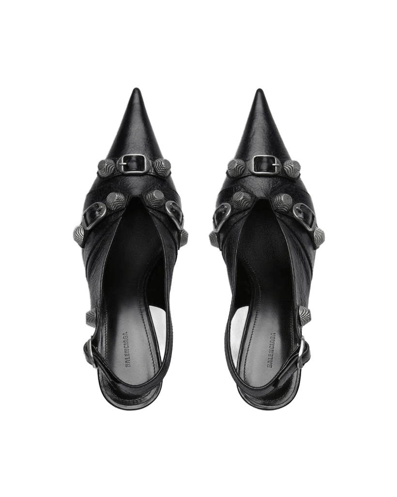 Balenciaga Black Calfskin Buckle Detail Heels Glam Steals