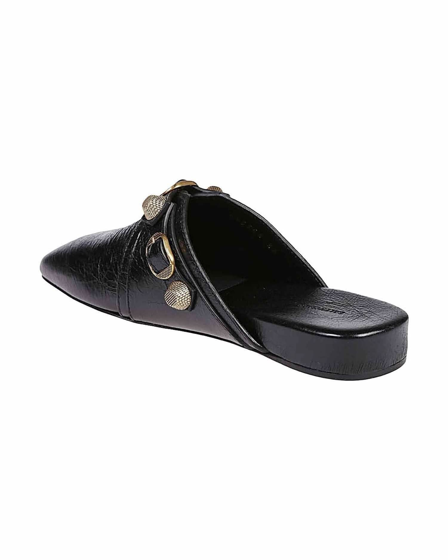 Balenciaga Leather Black Cozy Cagole Mules Sandals