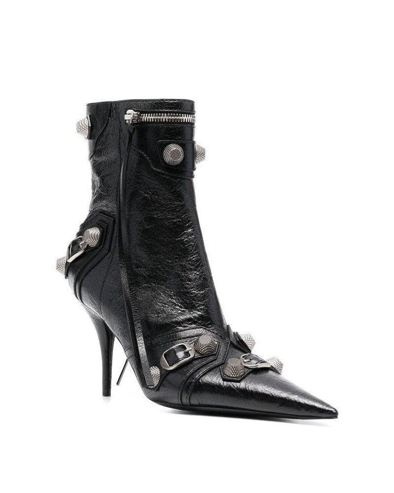 Balenciaga Black Leather Lamb Boots