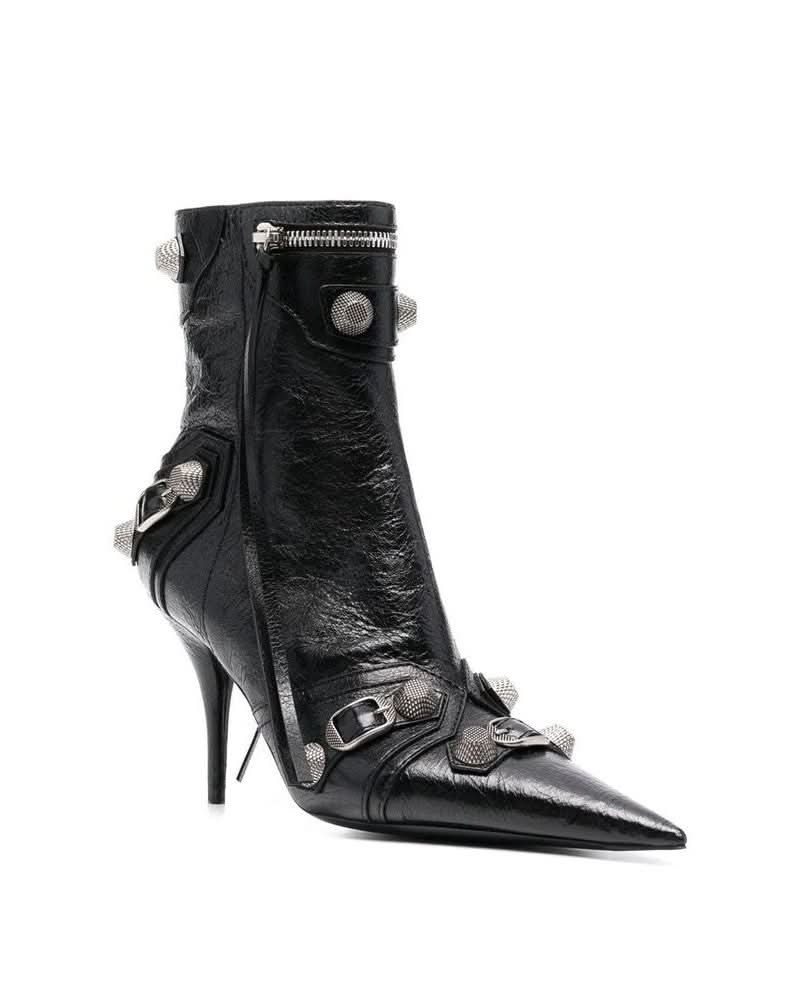 Balenciaga Black Leather Lamb Boots