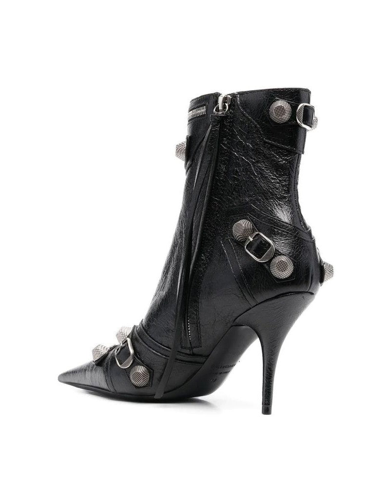 Balenciaga Black Leather Lamb Boots