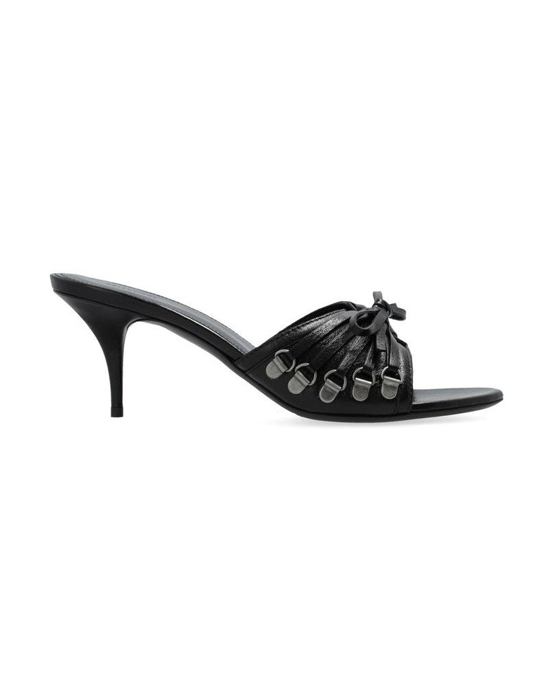 Balenciaga Black Leather Lamb Stiletto Heel Sandals Glam Steals