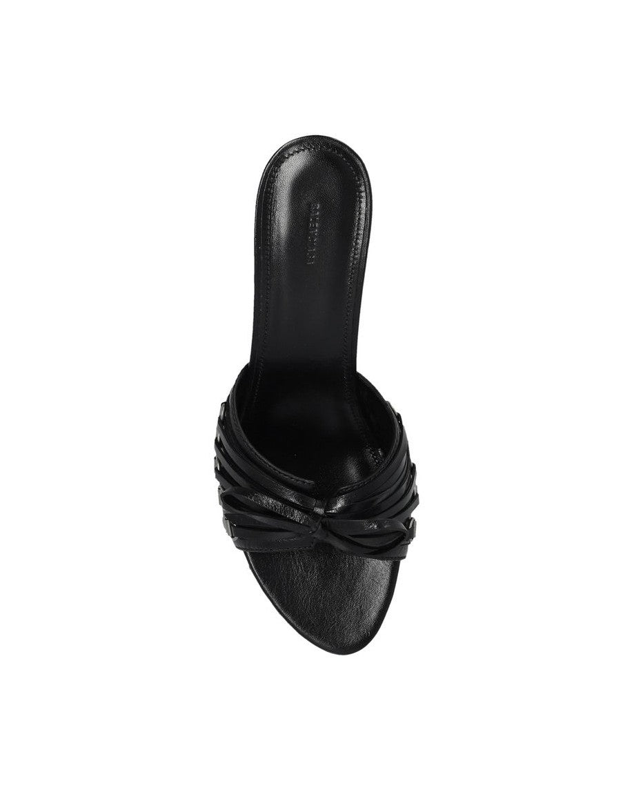 Balenciaga Black Leather Lamb Stiletto Heel Sandals Glam Steals