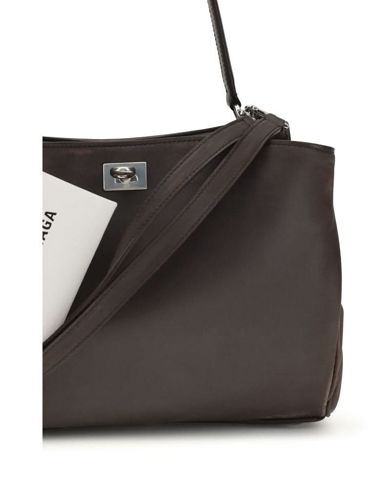 Balenciaga Brown Calf Leather Bos Taurus Shoulder Bag Glam Steals