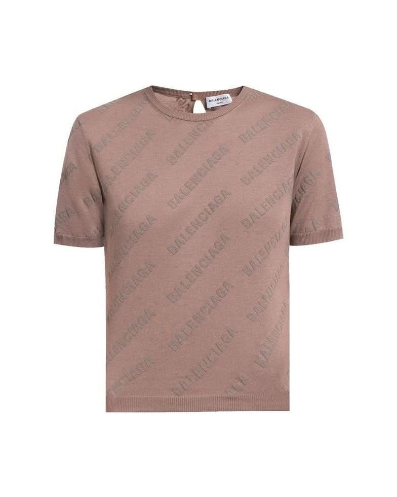 Balenciaga Brown Cotton Tank Top Clothing Tops