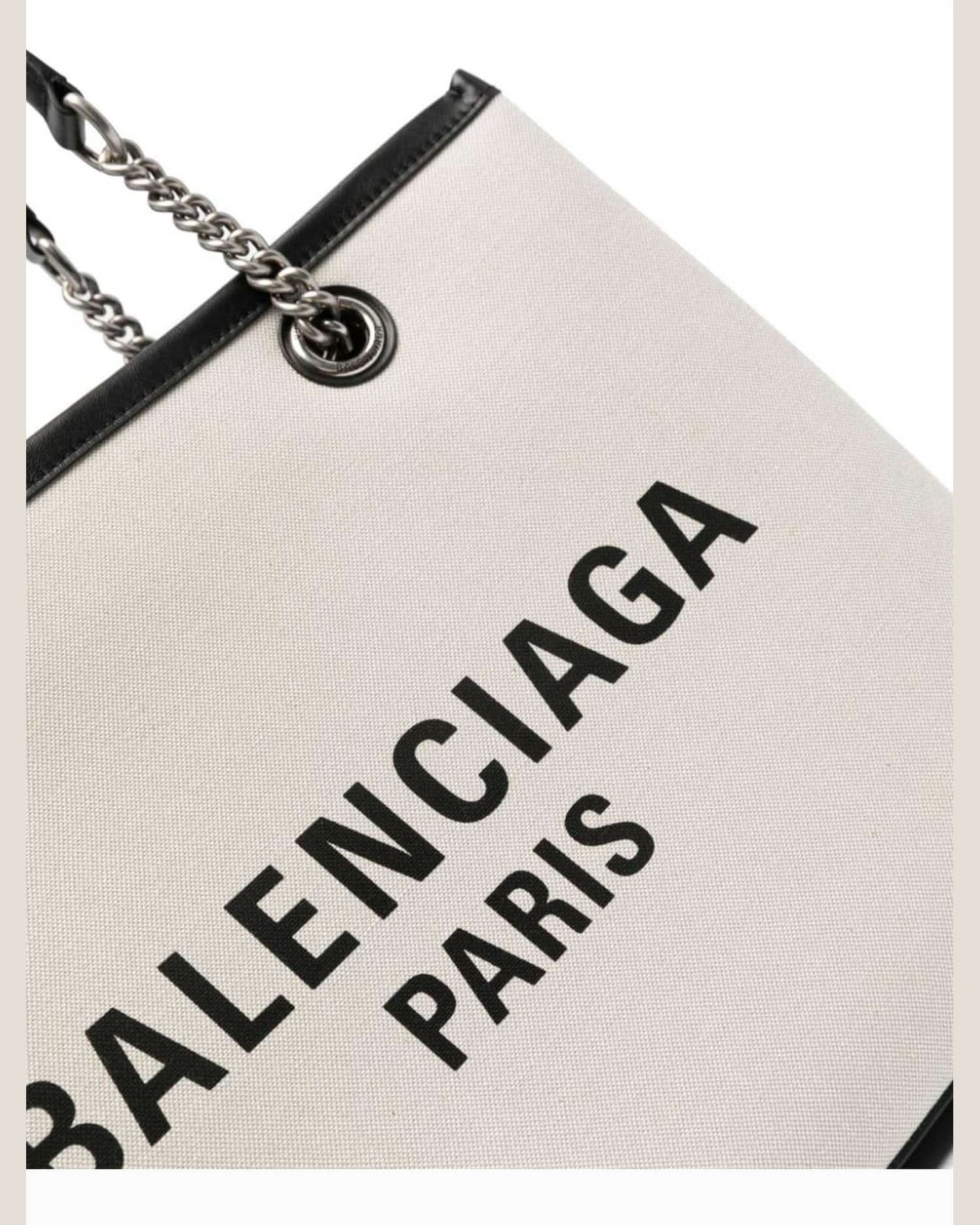 Balenciaga Canvas Logo Print Tote Bag Shopper Bags