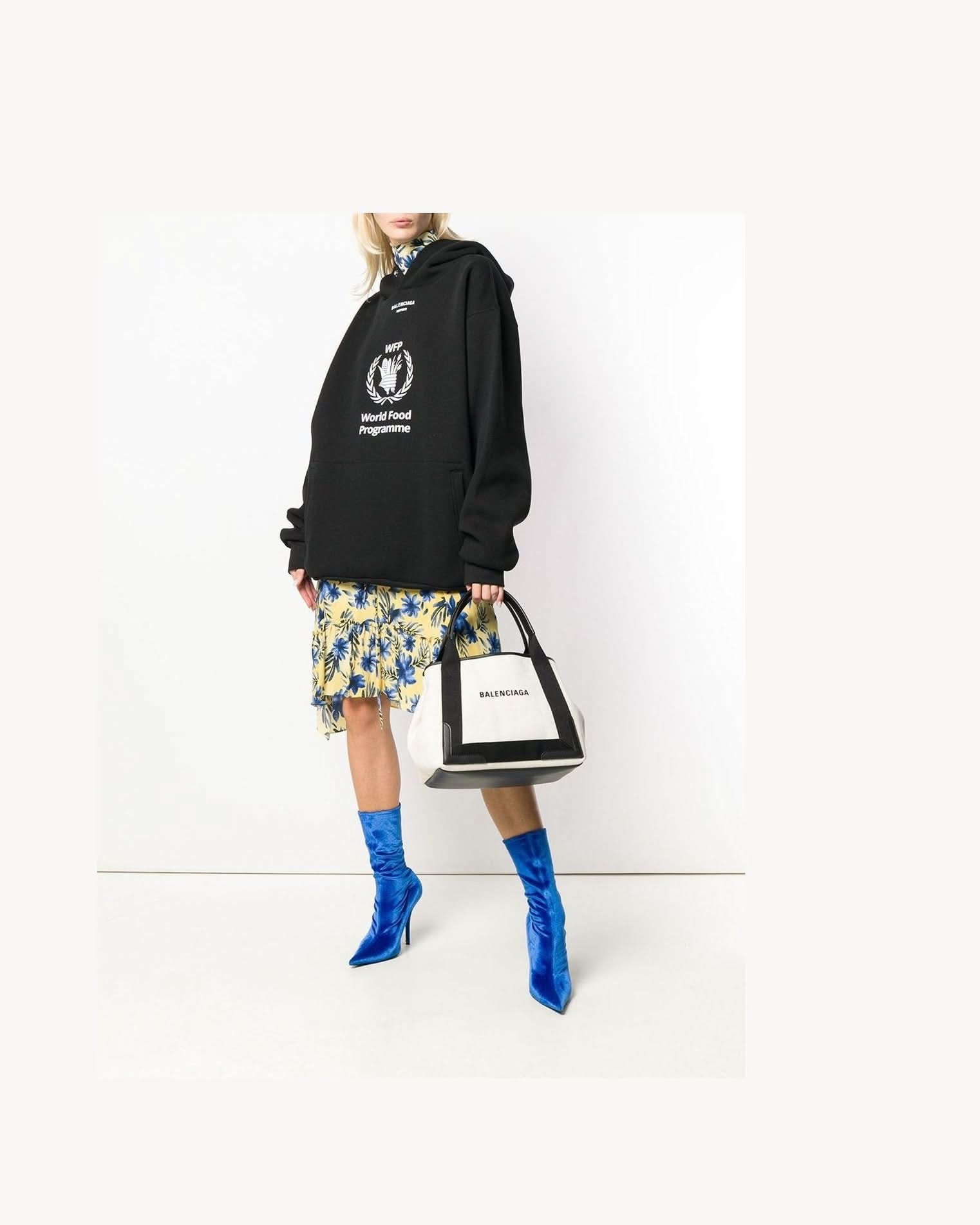 Balenciaga Removable Pouch Canvas Tote Handbags