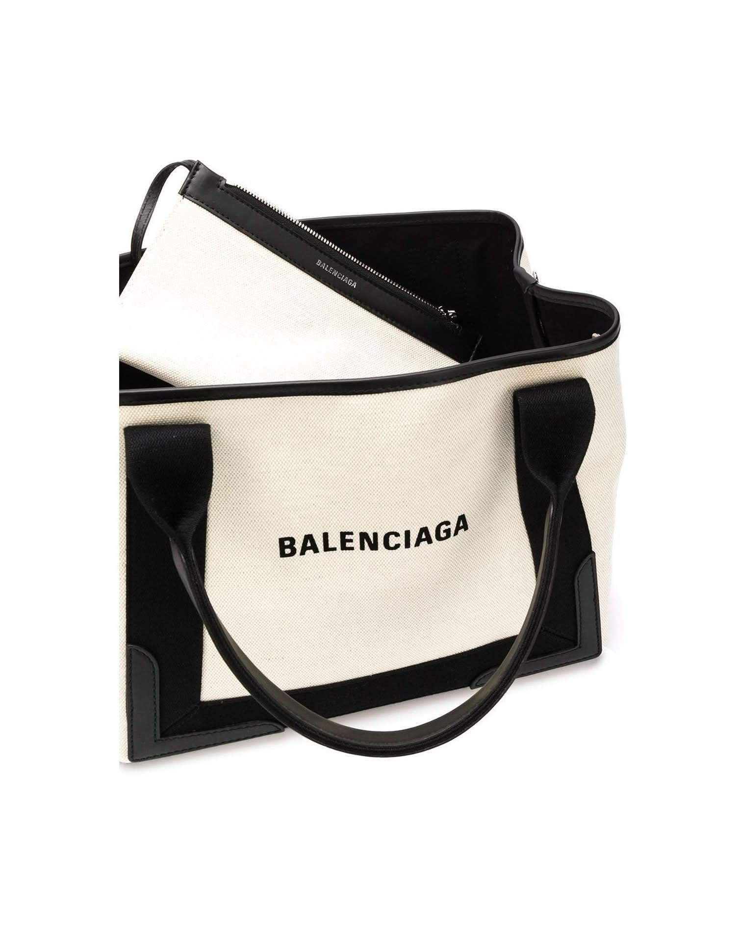 Balenciaga Removable Pouch Canvas Tote Handbags