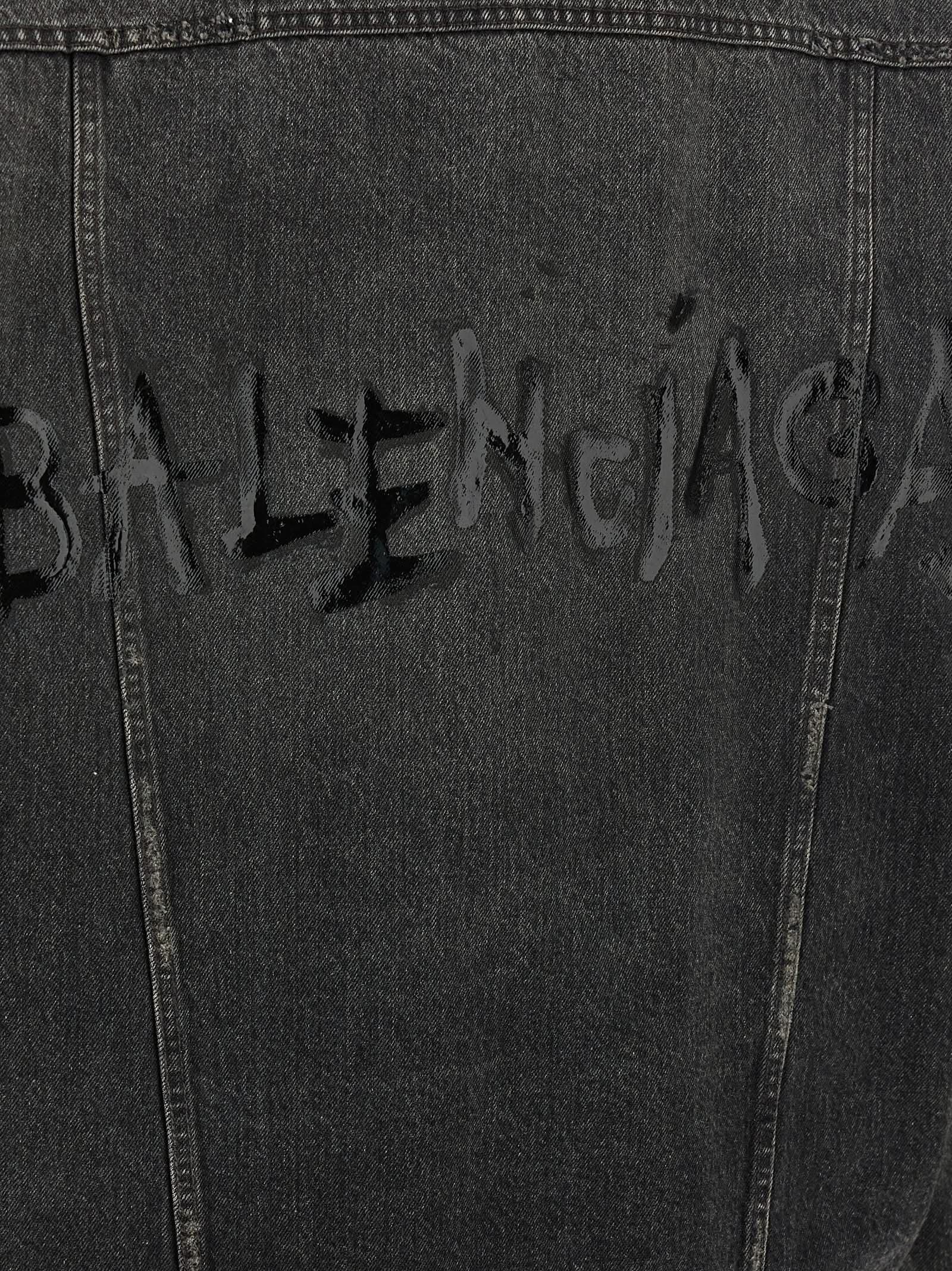 Balenciaga Denim Jacket With Used Effect Glam Steals
