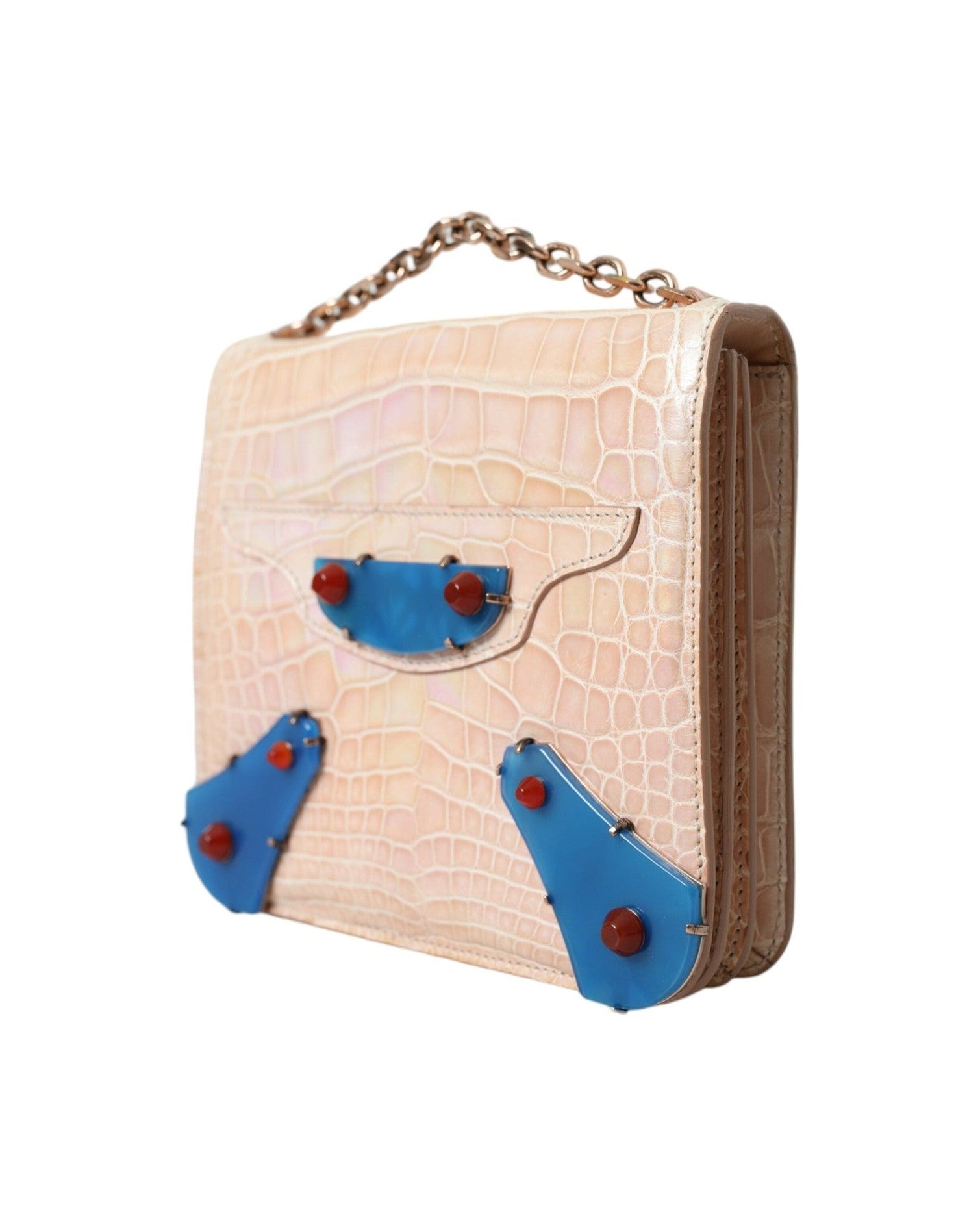 Balenciaga Elegant Mini Chain Clutch For Evening Beige Elegance Glam Steals