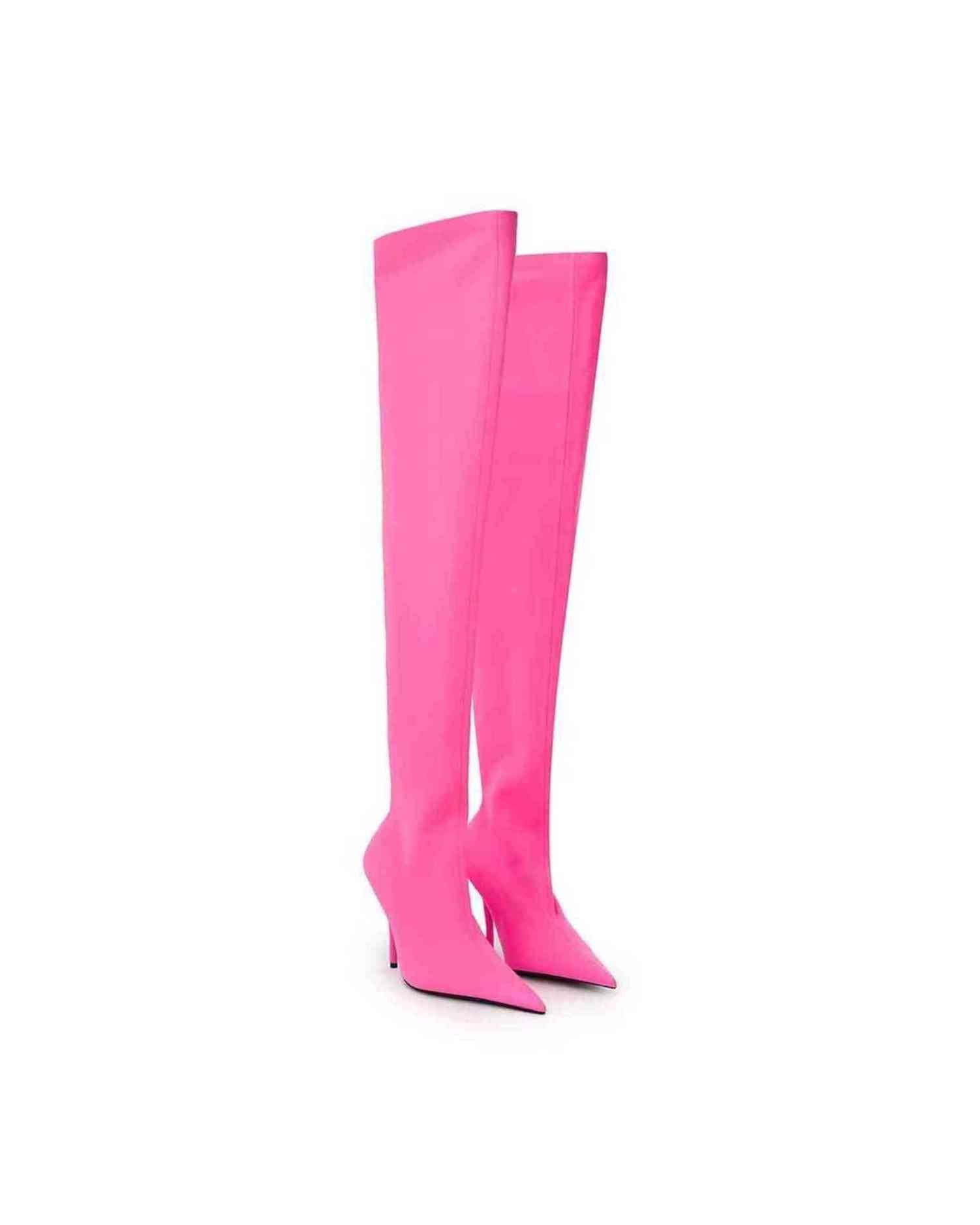 Balenciaga Elegant Polyester Ankle Pink Boots Glam Steals