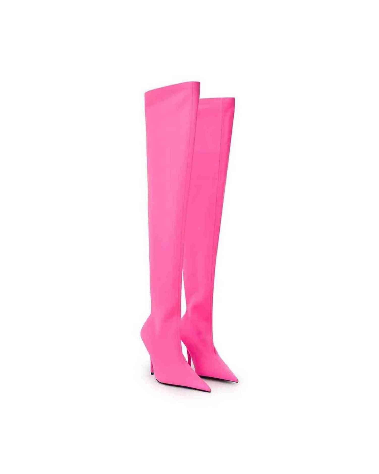 Balenciaga Elegant Pink Polyester Ankle Boots Boots