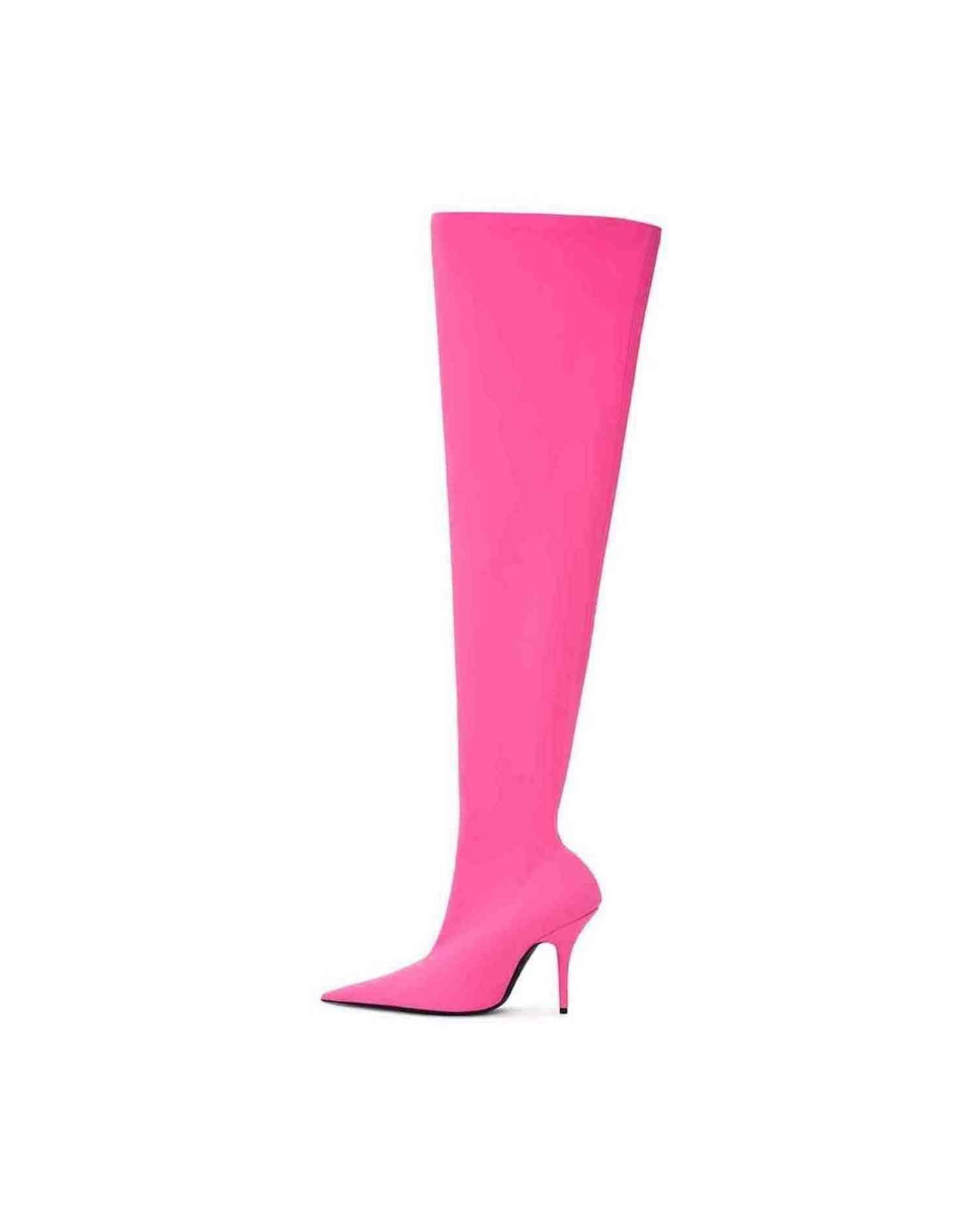 Balenciaga Elegant Pink Polyester Ankle Boots Boots