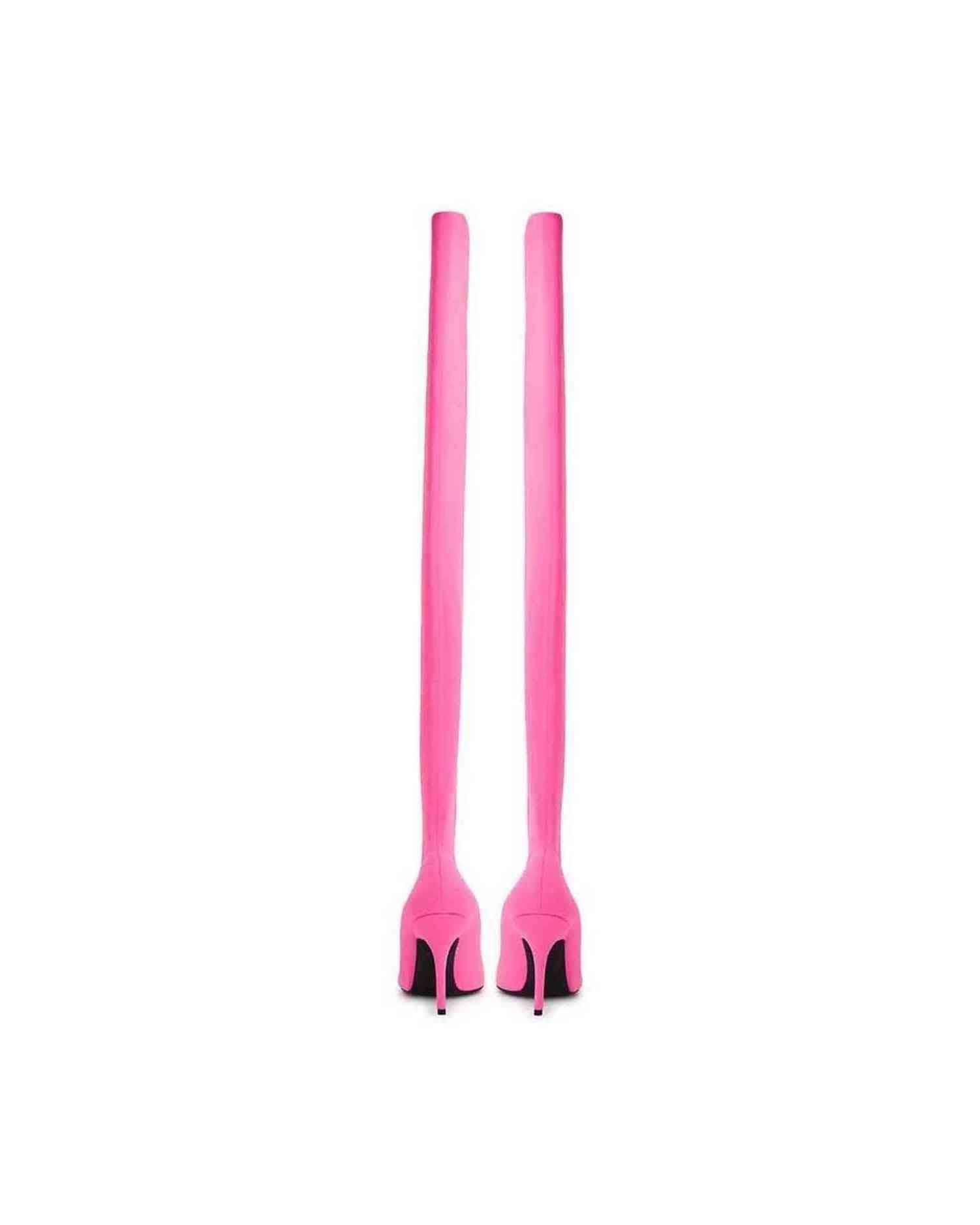 Balenciaga Elegant Pink Polyester Ankle Boots Boots