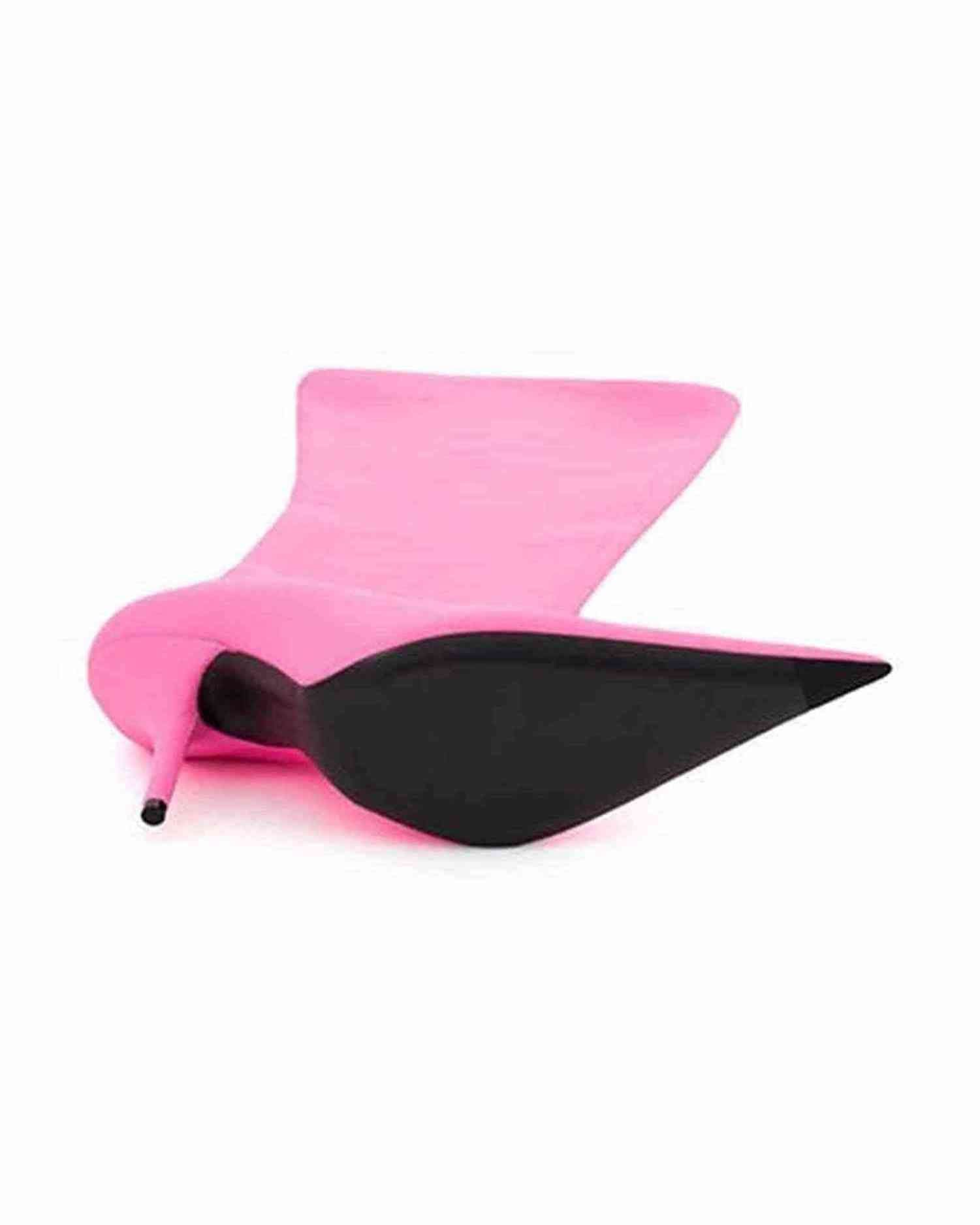 Balenciaga Elegant Pink Polyester Ankle Boots Boots