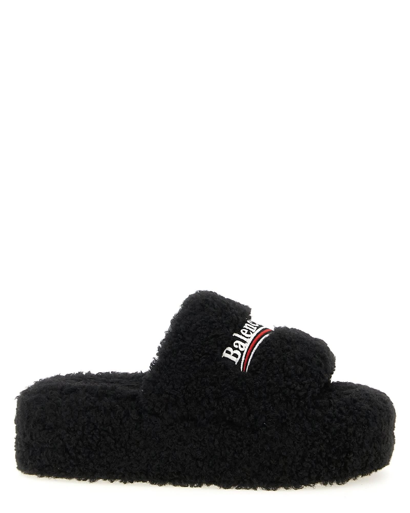 Balenciaga Furry Platform Slides Glam Steals
