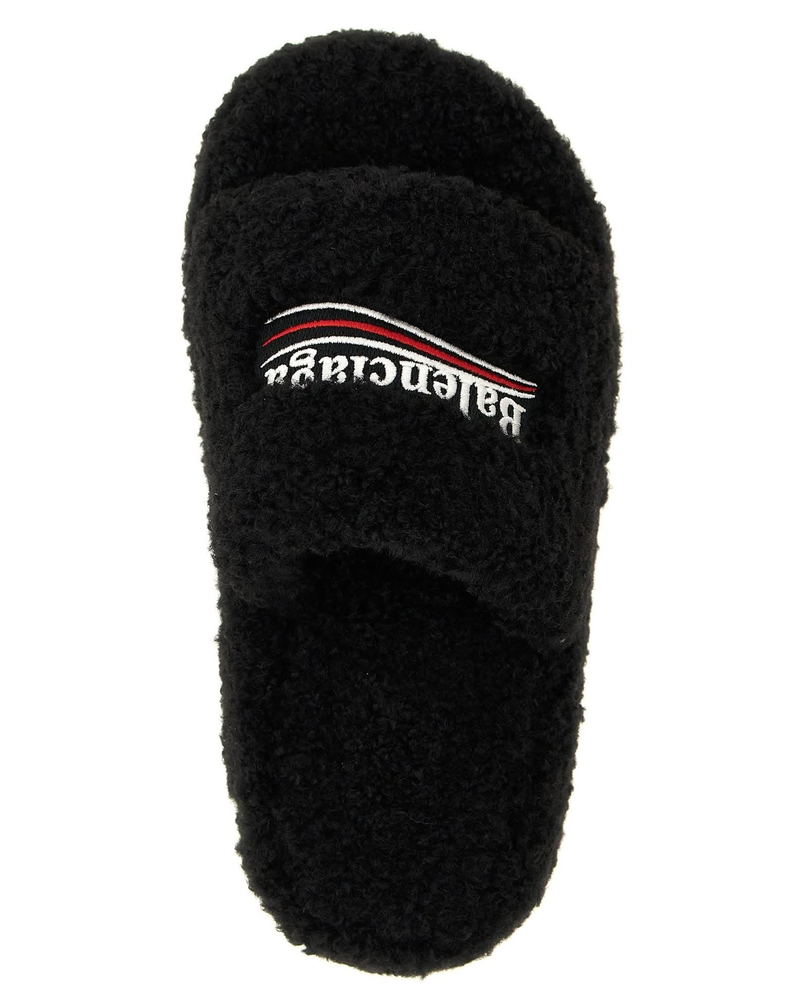 Balenciaga Furry Platform Slides Glam Steals