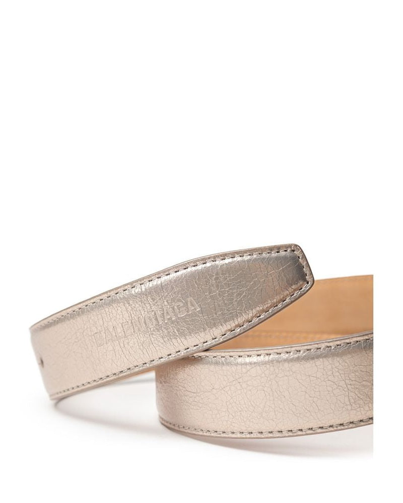 Balenciaga Gold Leather Regular Belt Glam Steals