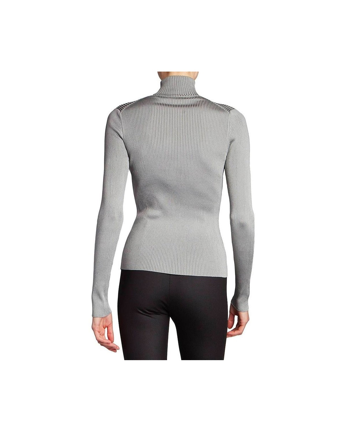 Balenciaga Gray Polyester Turtleneck Top Glam Steals