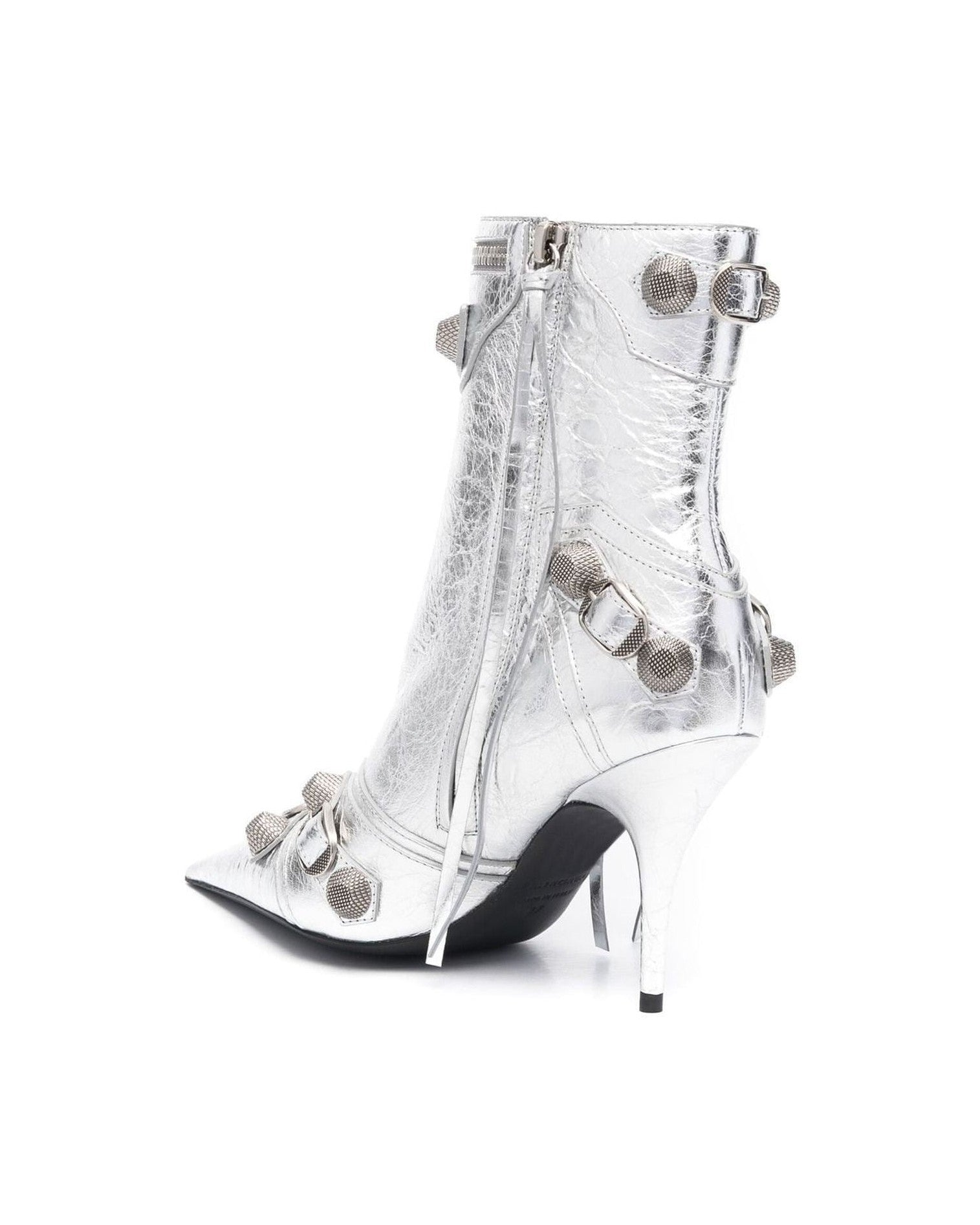 Balenciaga Leather Cagole Ankle Boots Glam Steals