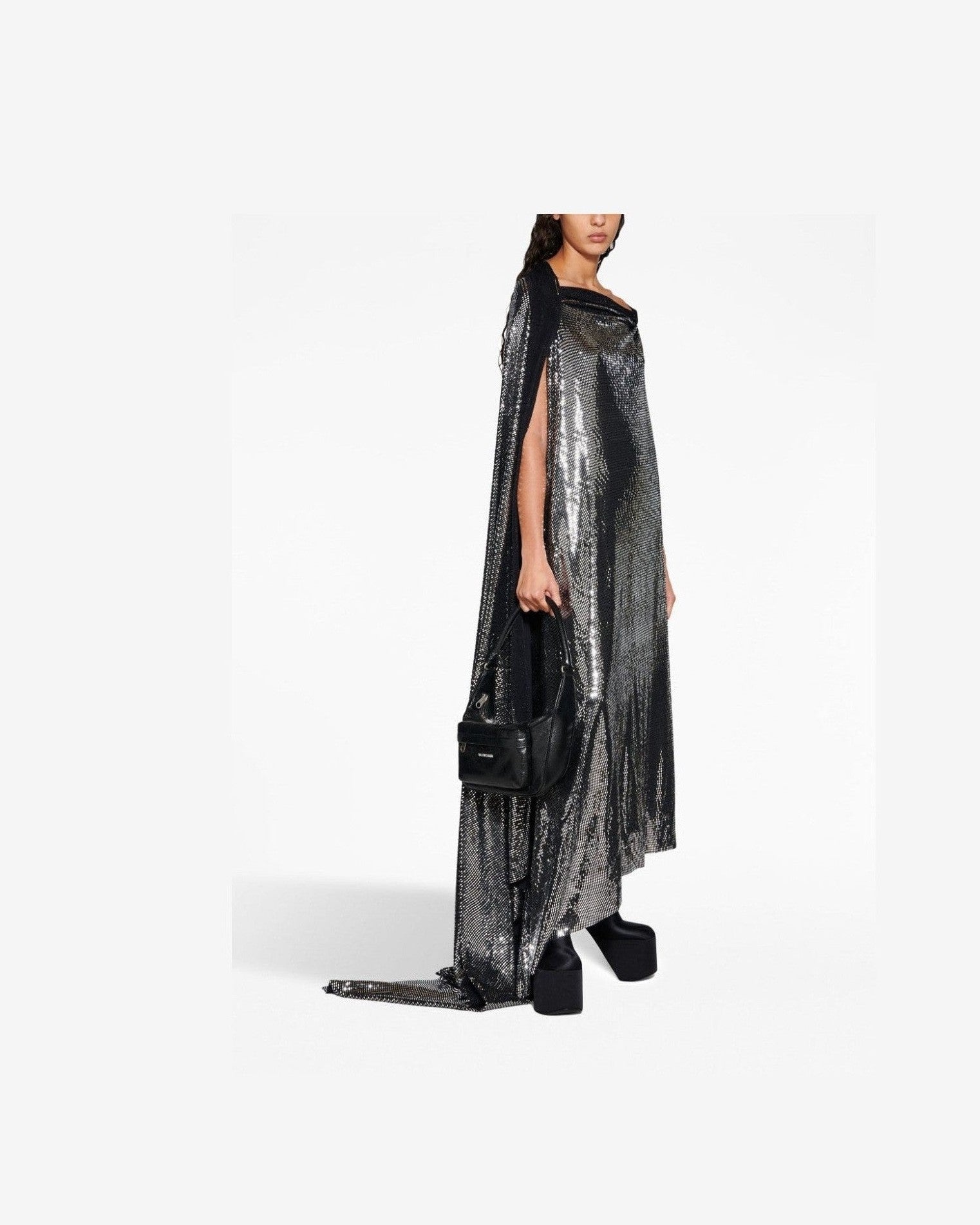 Balenciaga Metallic Effect Midi Dress Glam Steals