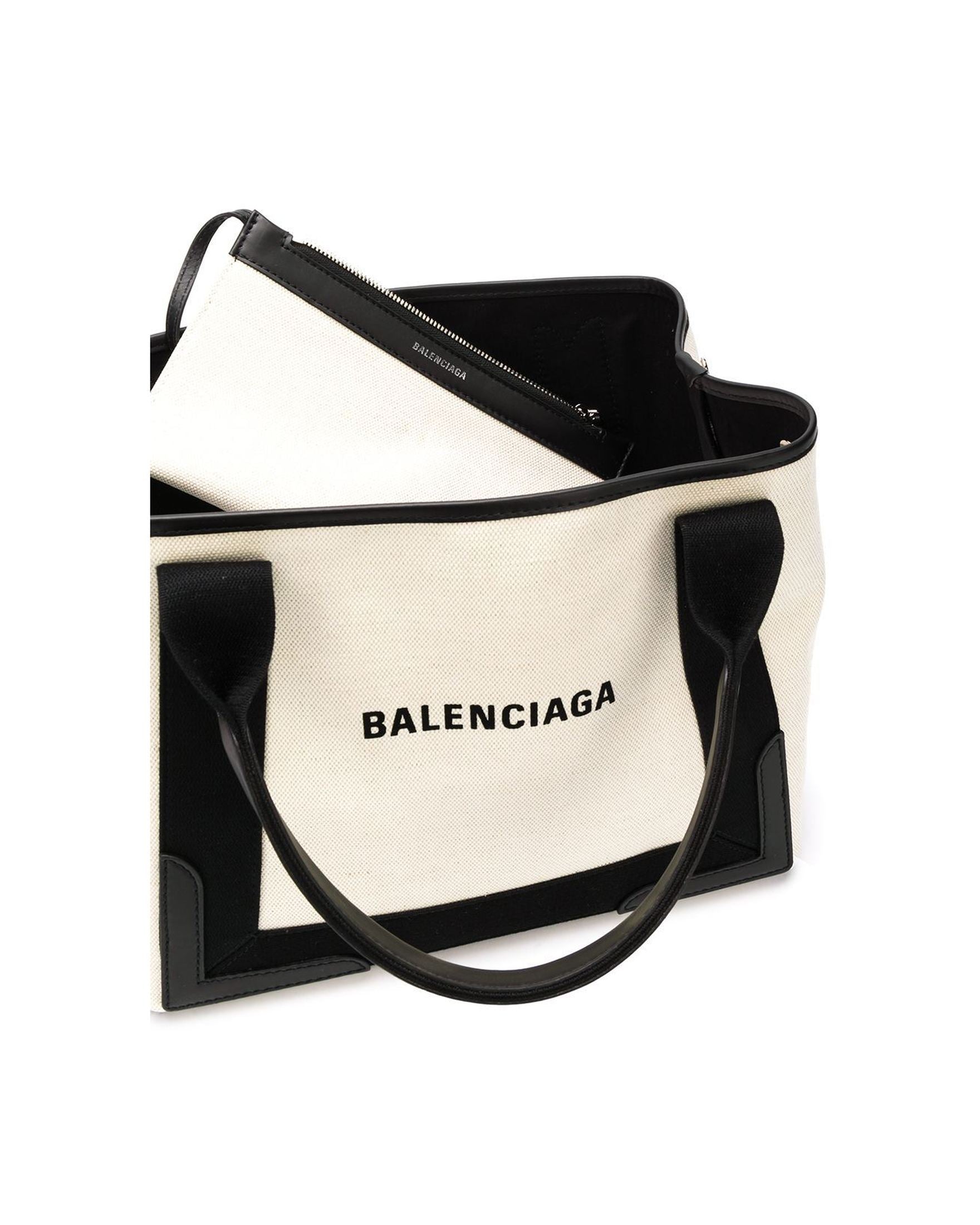 Balenciaga Navy Small Cabas Tote Bag Glam Steals