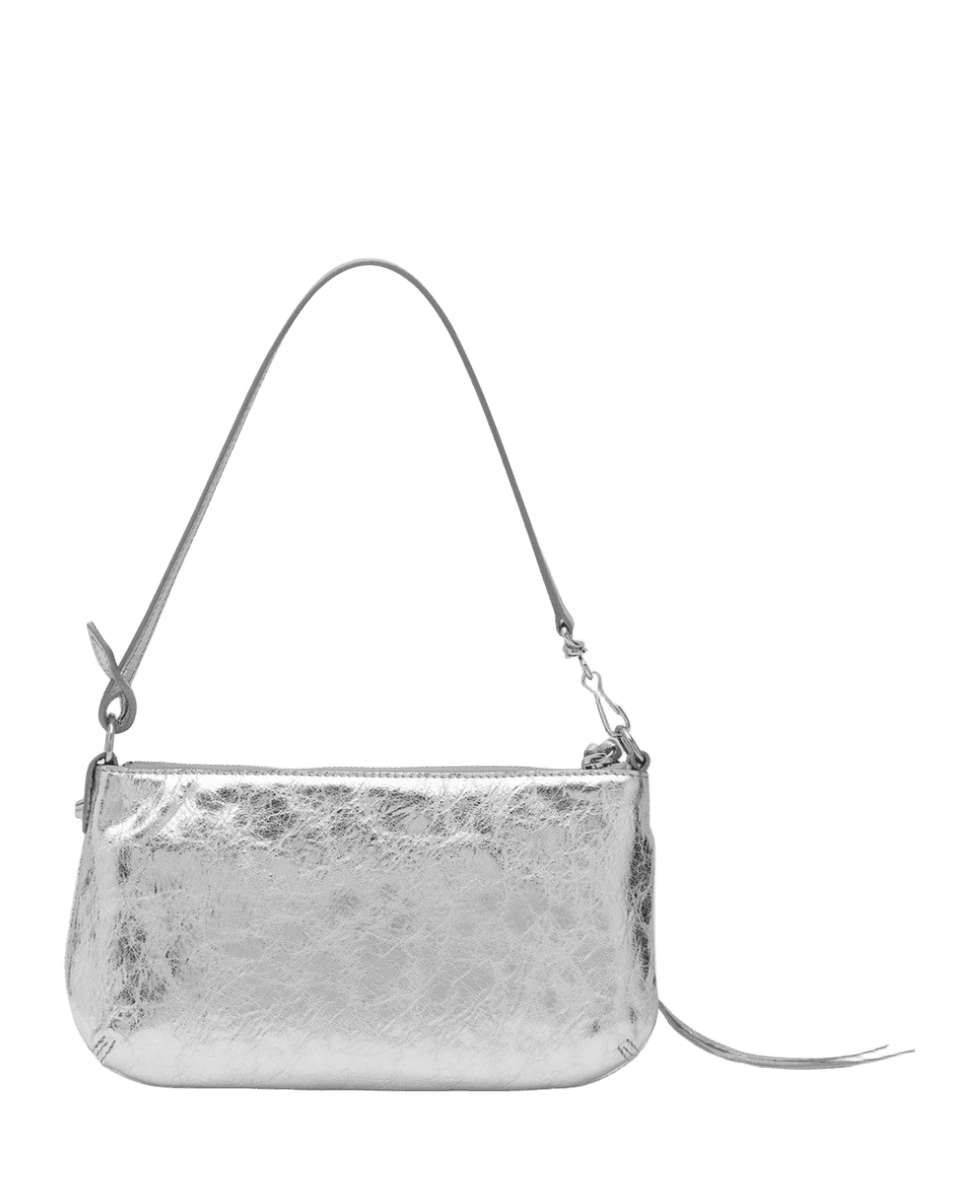 Balenciaga Metallic Silver Le City Shoulder Pouch Glam Steals