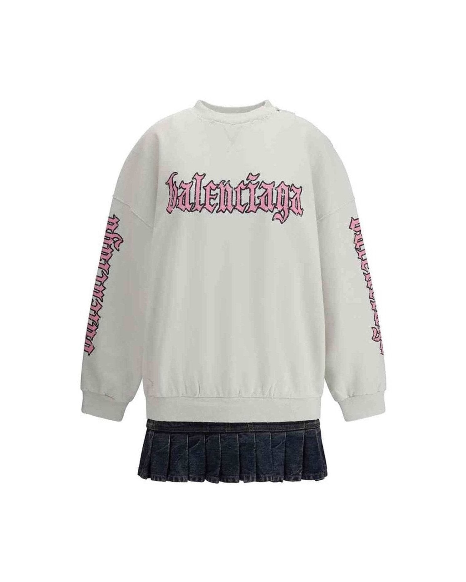 Balenciaga Sweatshirt Dress With Logo Glam Steals