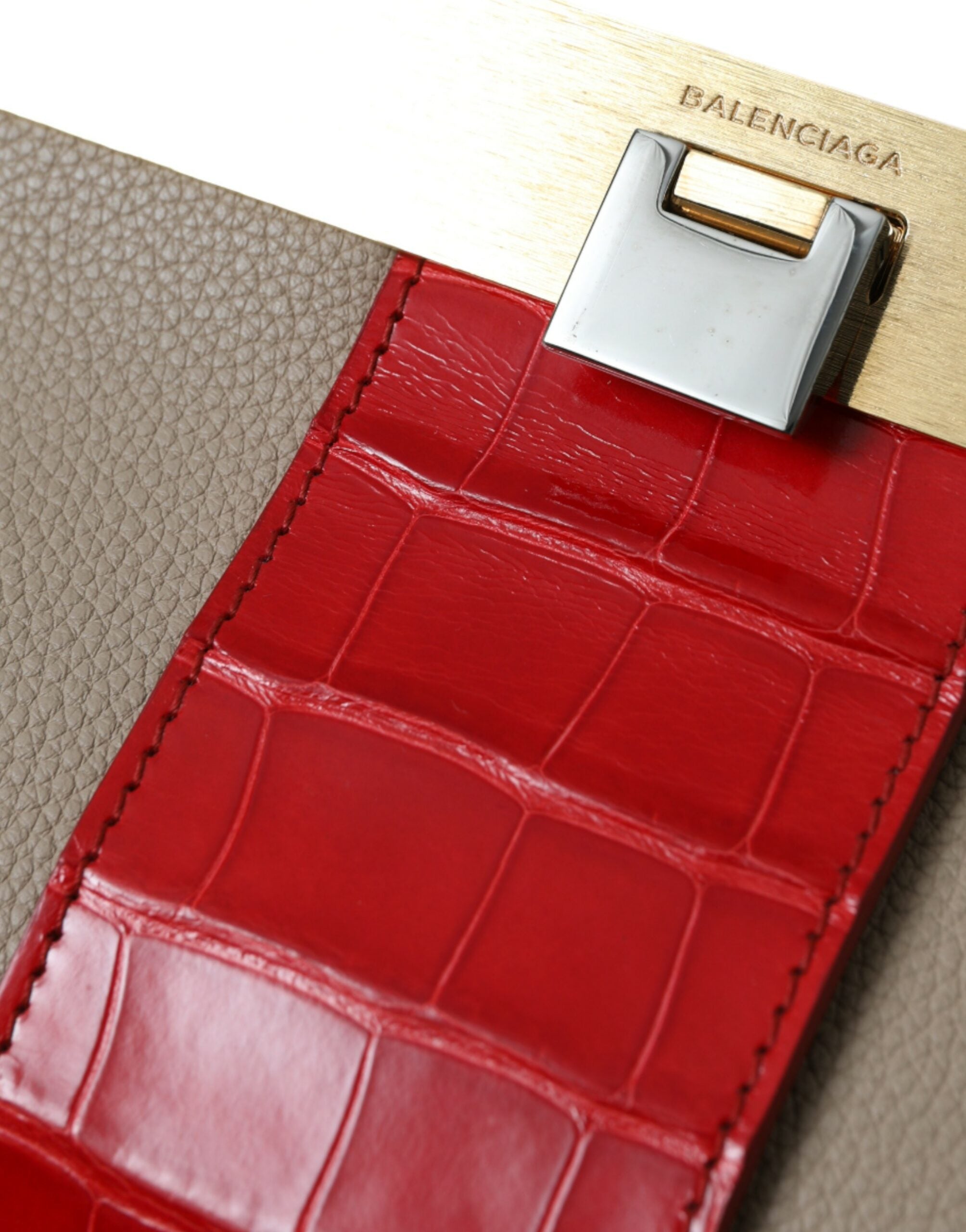 Balenciaga Two Tone Exotic Leather Clutch Glam Steals