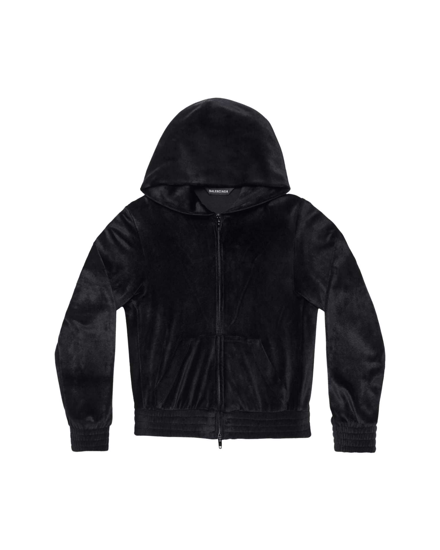 Balenciaga Velvet Crystal Embellished Zip Up Hoodie Glam Steals