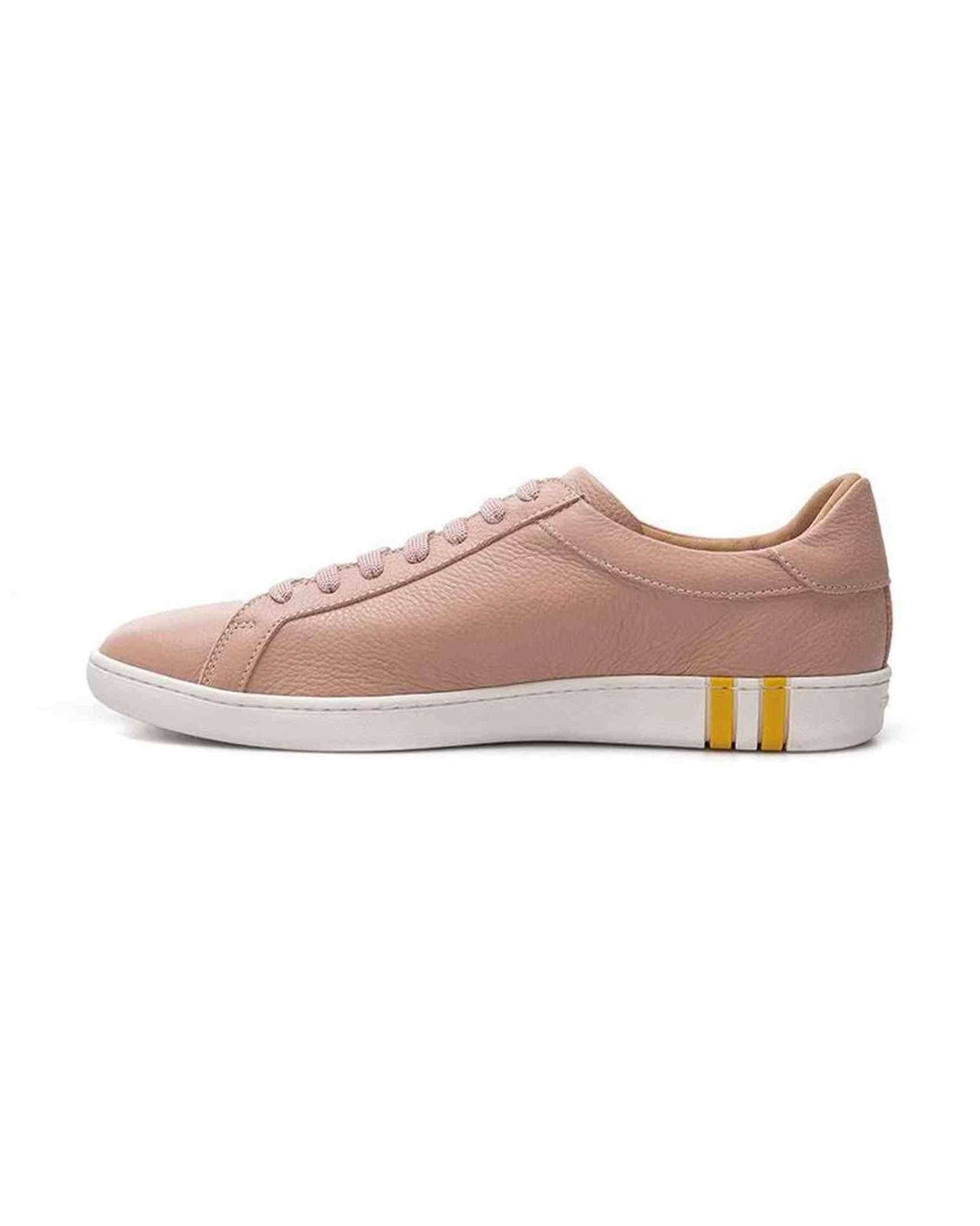 Bally Elegant Pink Cotton Leather Sneakers Sneakers