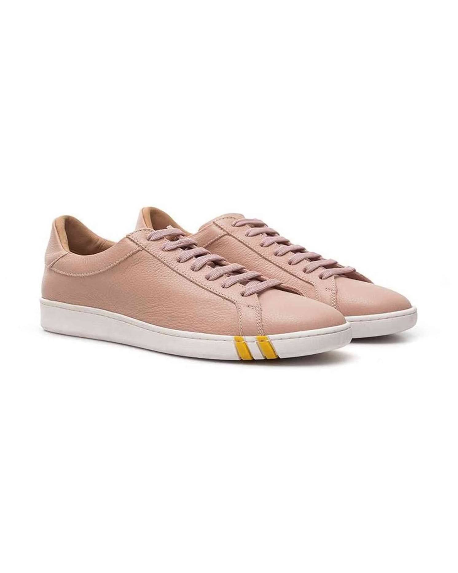 Bally Elegant Pink Cotton Leather Sneakers Sneakers