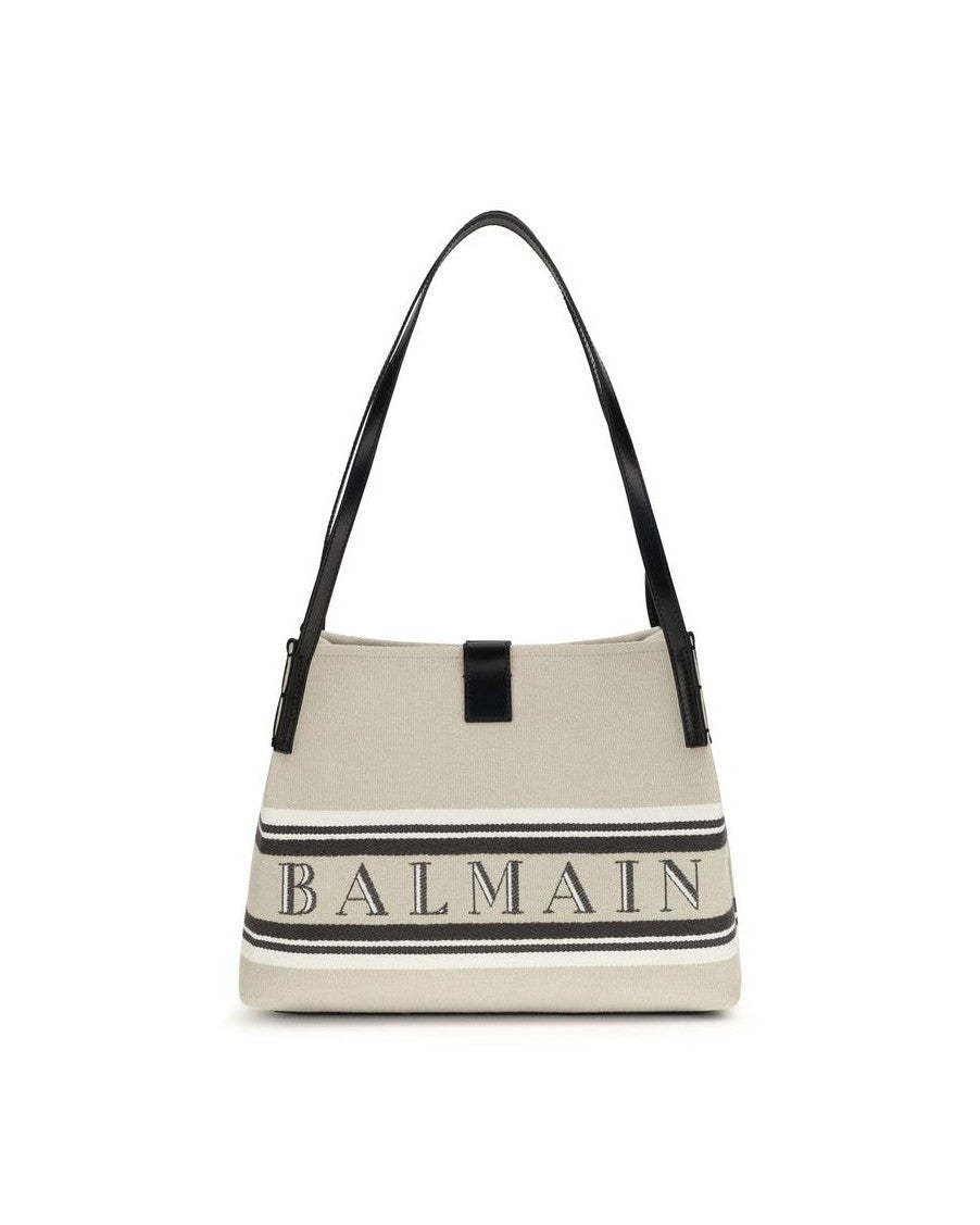 Balmain Beige Cotton Shoulder Bag Glam Steals
