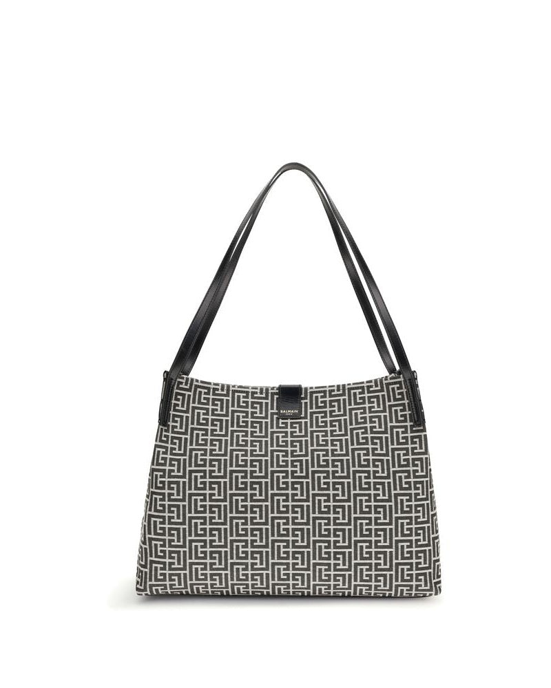 Balmain Black Cotton Shoulder Bag