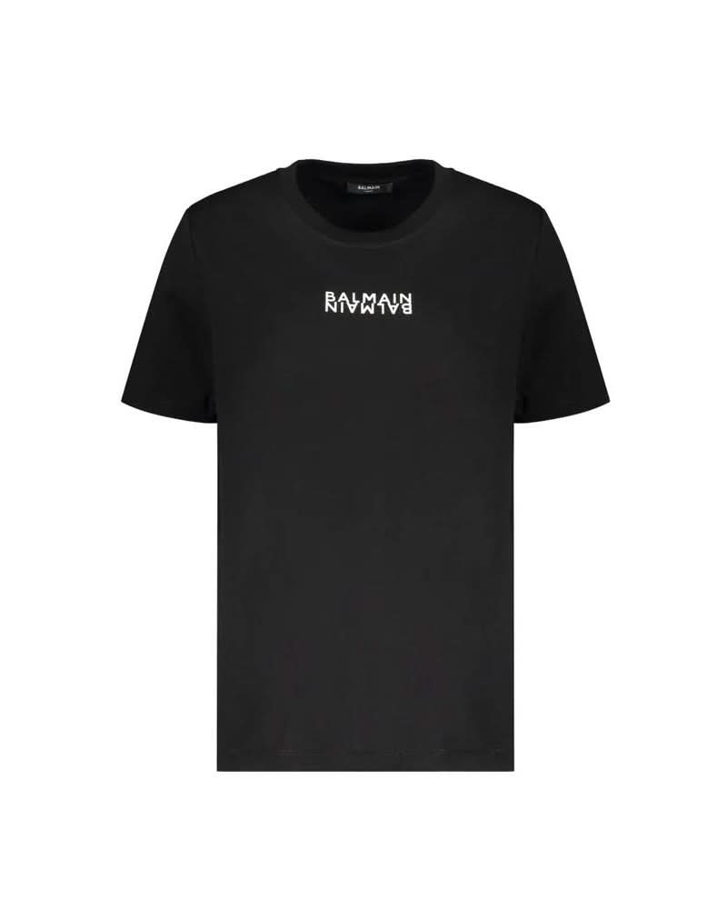 Balmain Black Cotton T-shirt