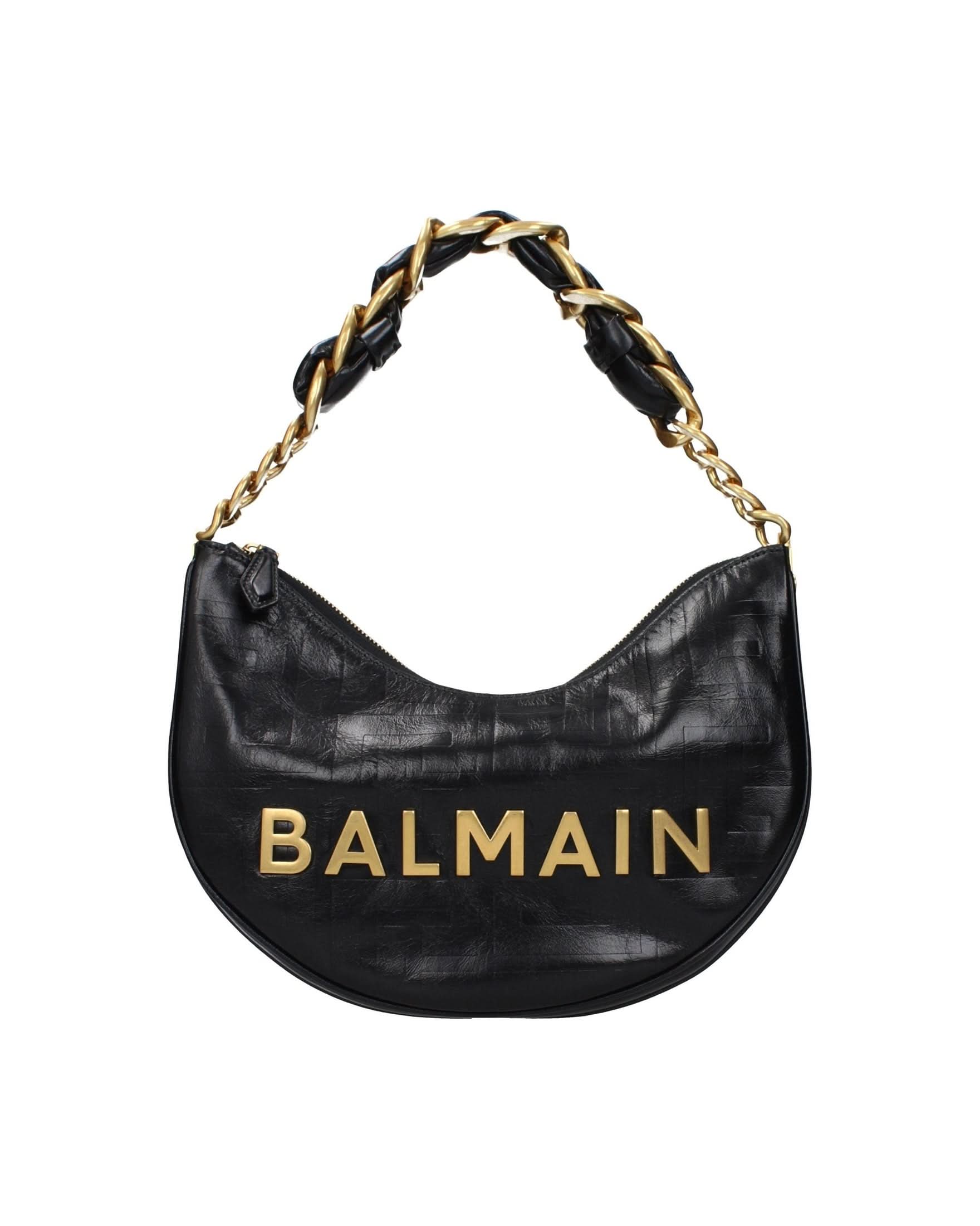 Balmain Black Leather Shoulder Bag Glam Steals