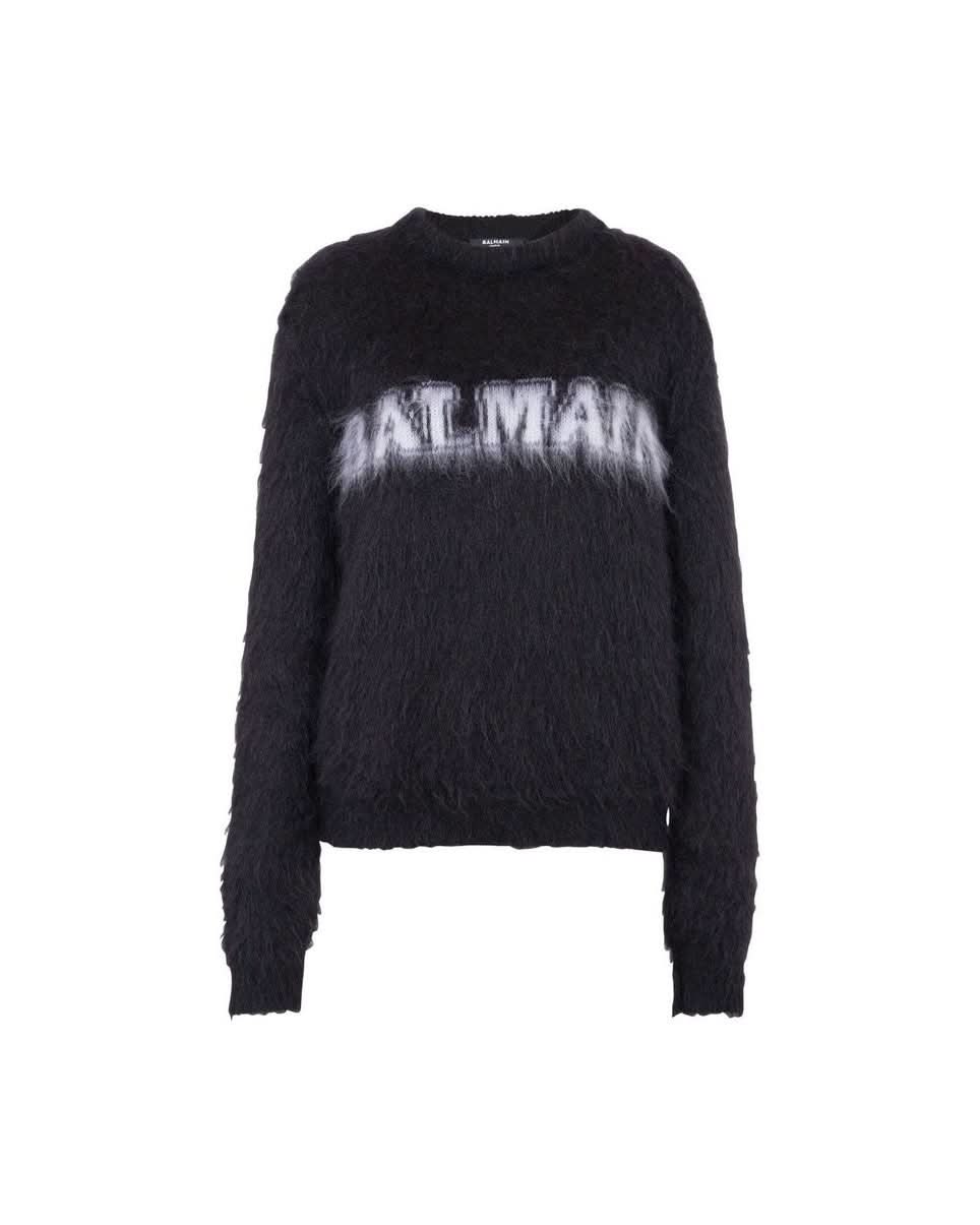 Balmain Black Mohair Sweatshirt Sweatshirts