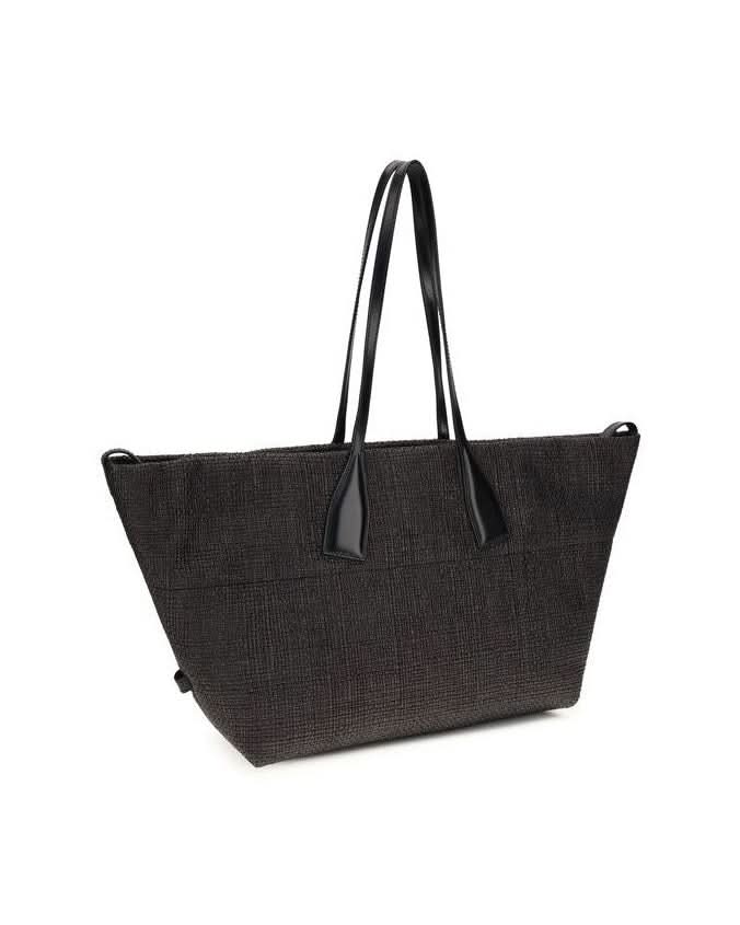 Balmain Black Raffia Shoulder Bag
