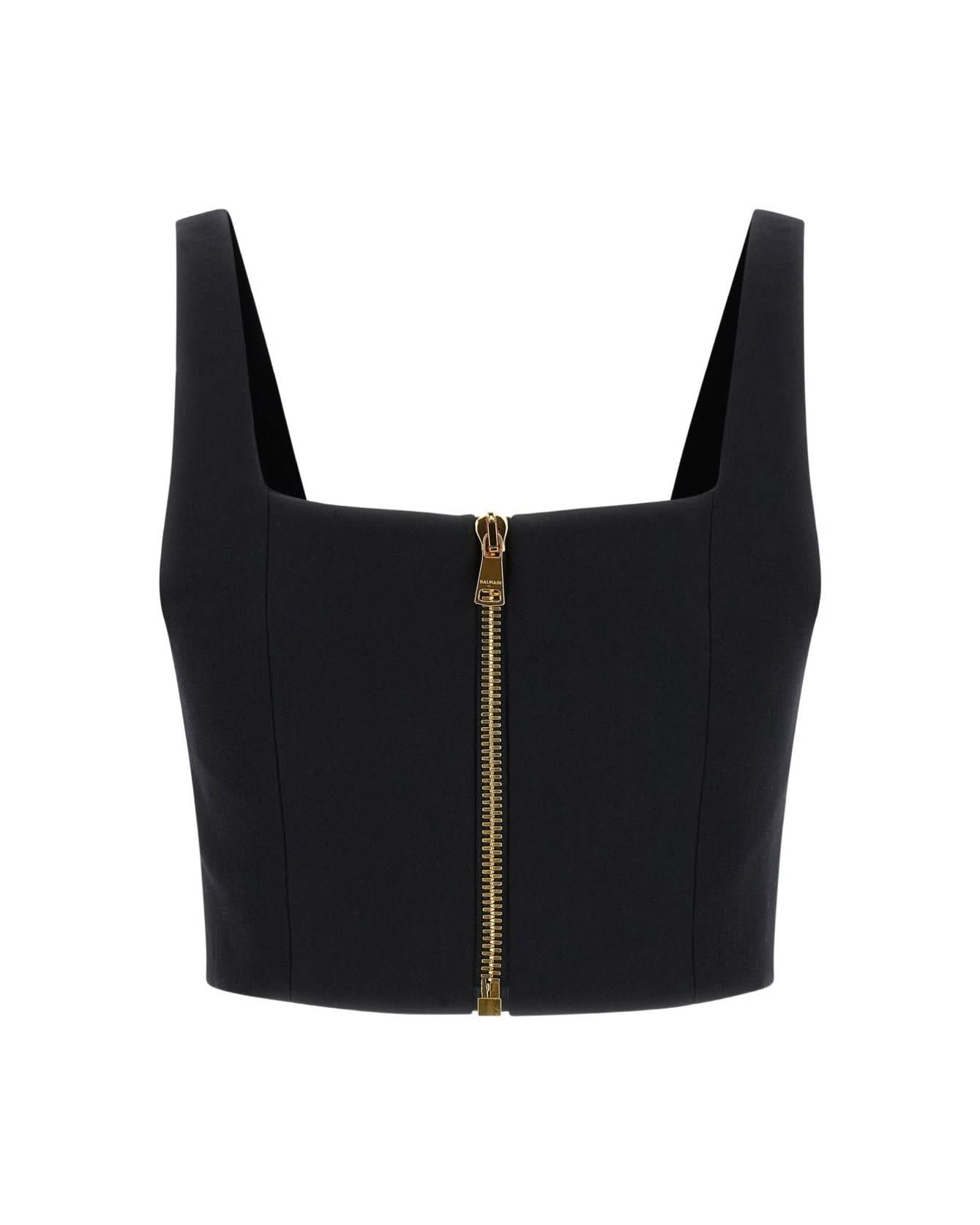 Balmain Black Top Clothing Tops