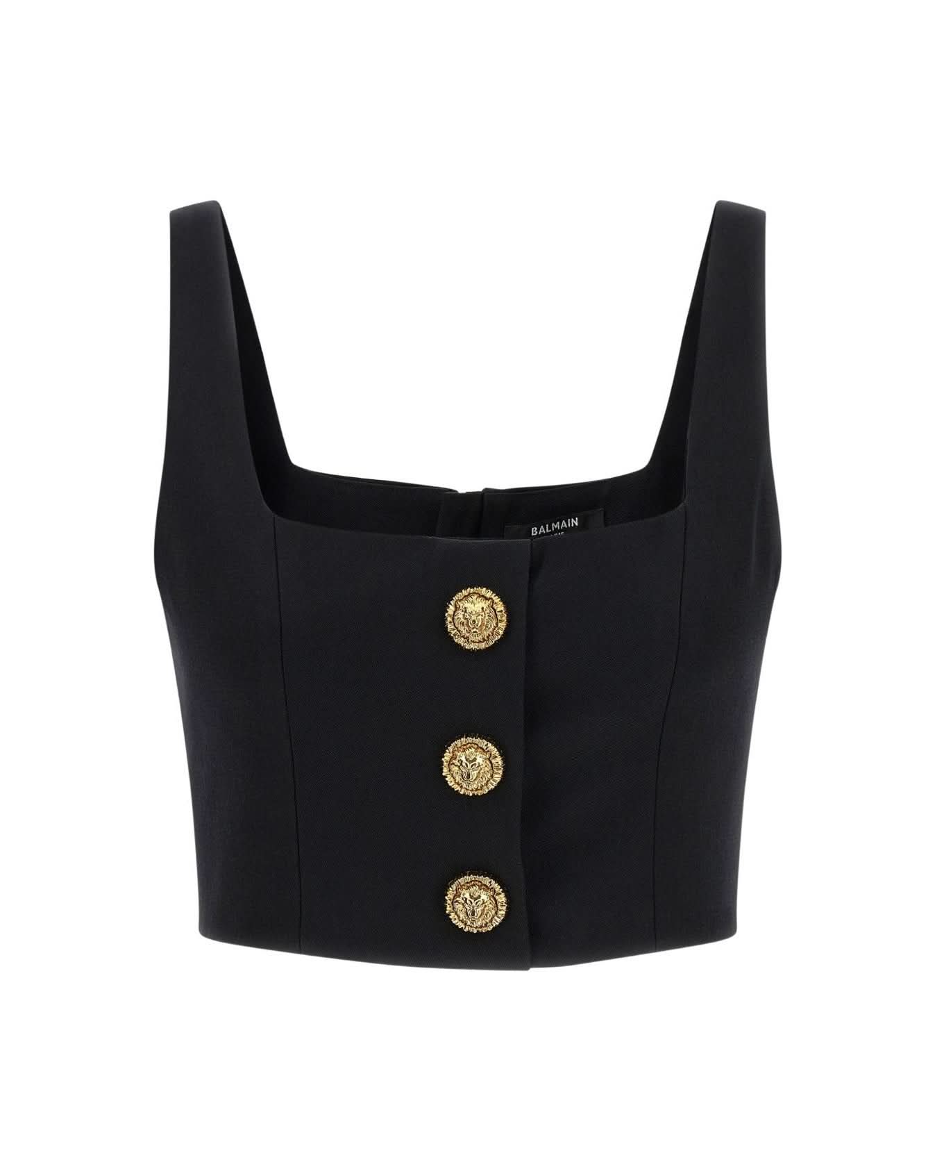 Balmain Black Top Clothing Tops