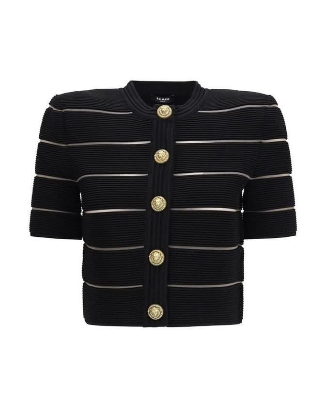 Balmain Black Viscose Cardigan