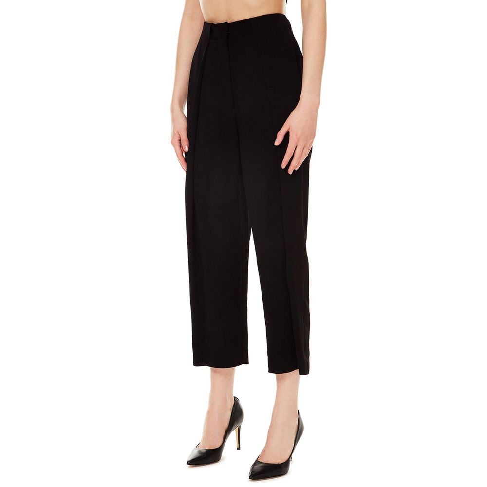 Balmain Black Viscose Casual Pant Glam Steals