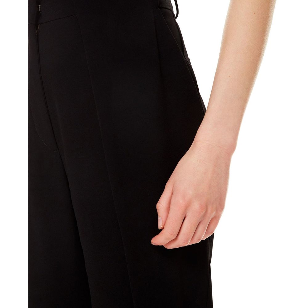 Balmain Black Viscose Casual Pant Glam Steals