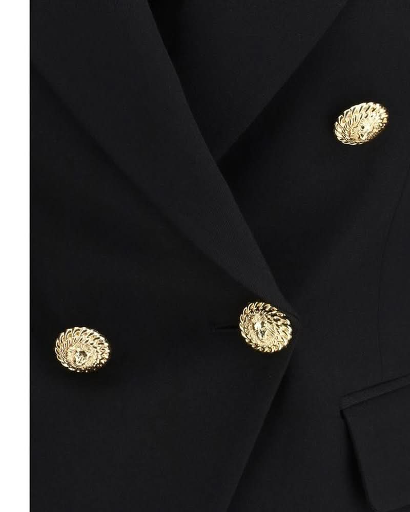 Balmain Black Wool Coat Coats & Jackets