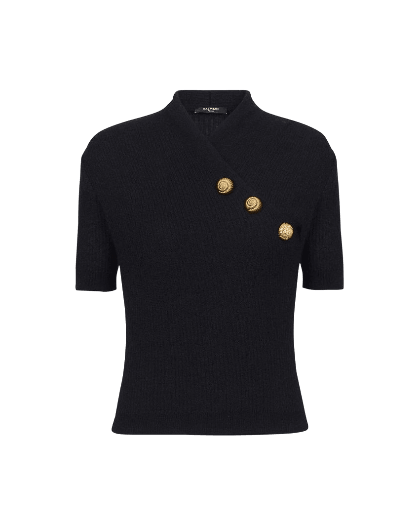 Balmain Black Wool Merino Tank Top Glam Steals