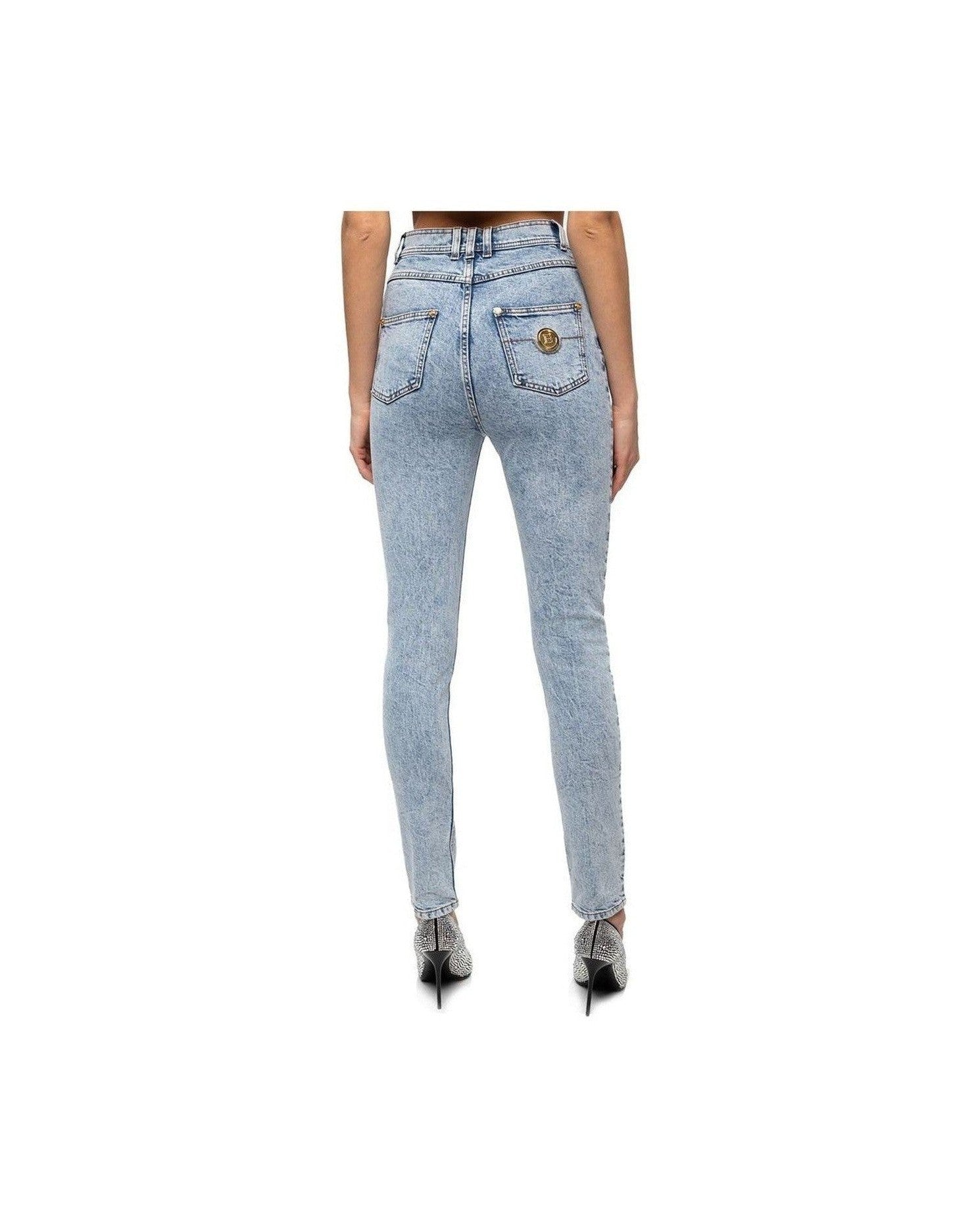 Balmain Blue Cotton Jeans & Pant Glam Steals